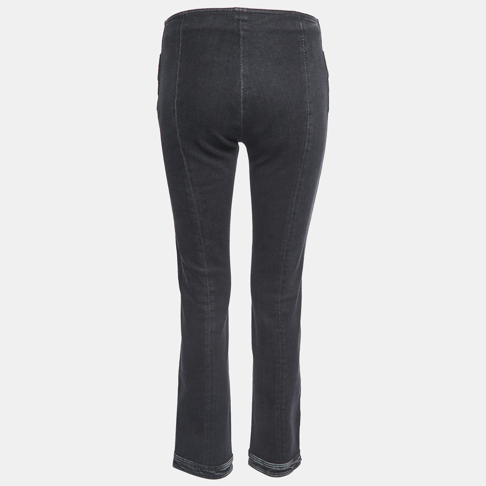 

Chanel Black/Grey Denim Mid-Rise Skinny Jeans  Waist 29