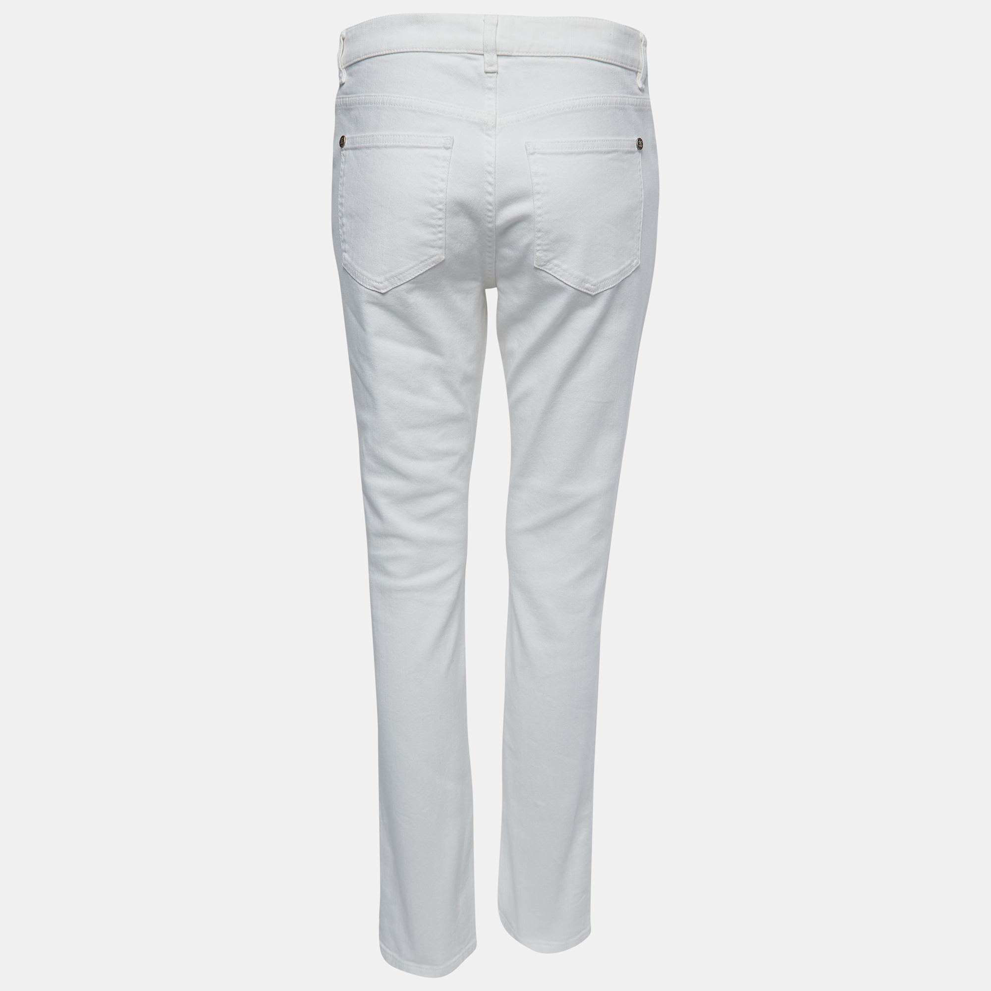 

Chanel White Denim Straight Fit Jeans  Waist 31