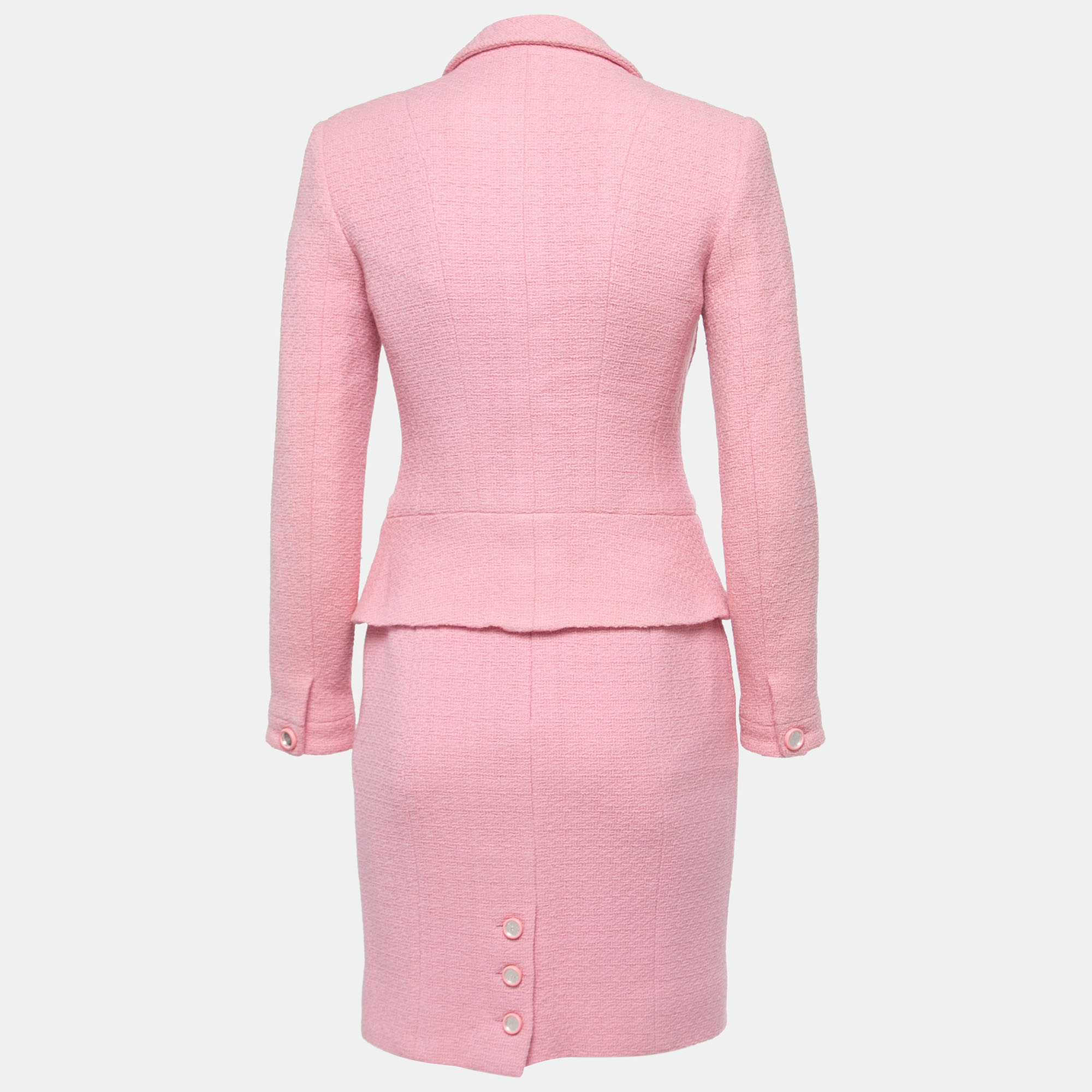

Chanel Vintage Pink Wool Skirt Suit S