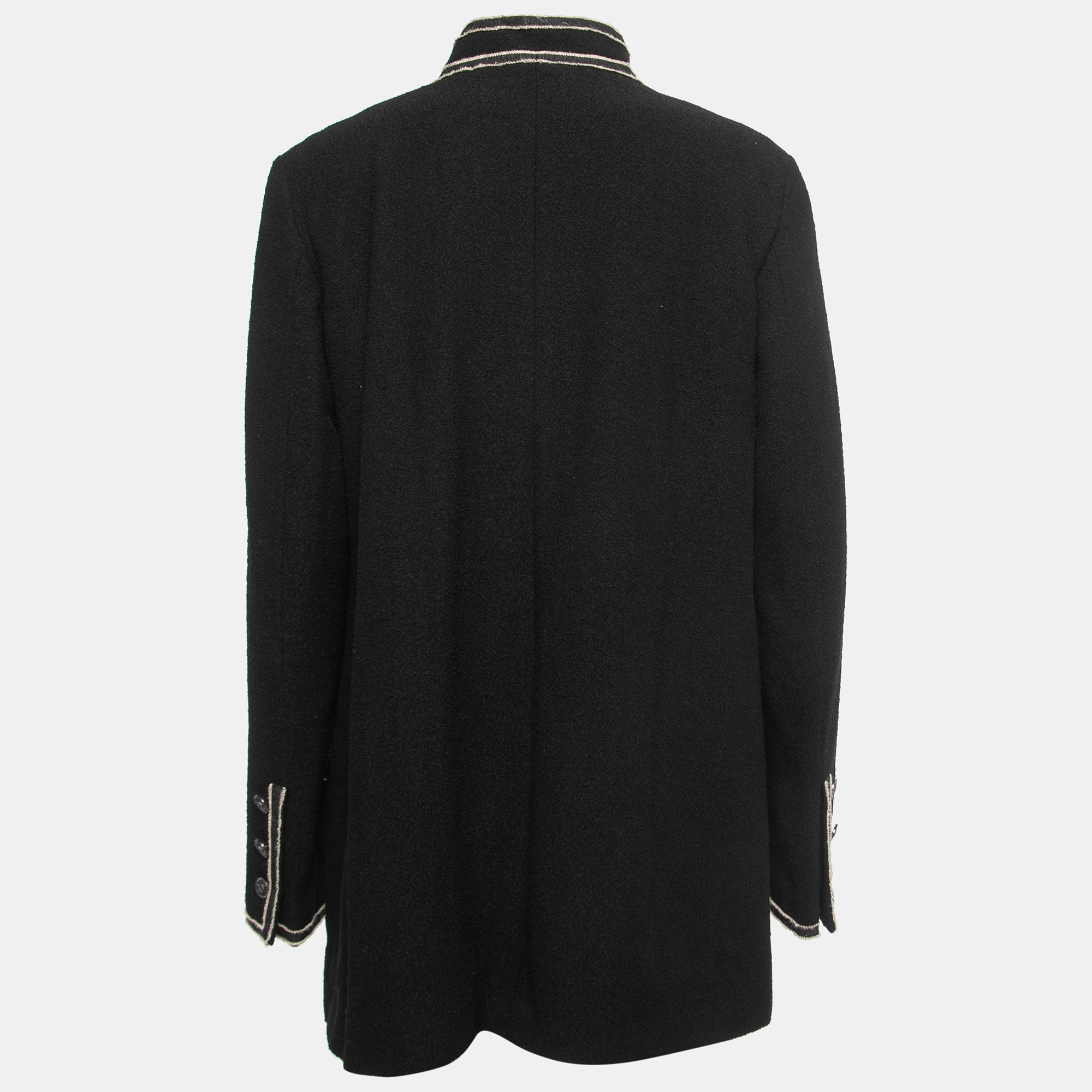 

Chanel Black Wool Ribbon Trimmed Jacket