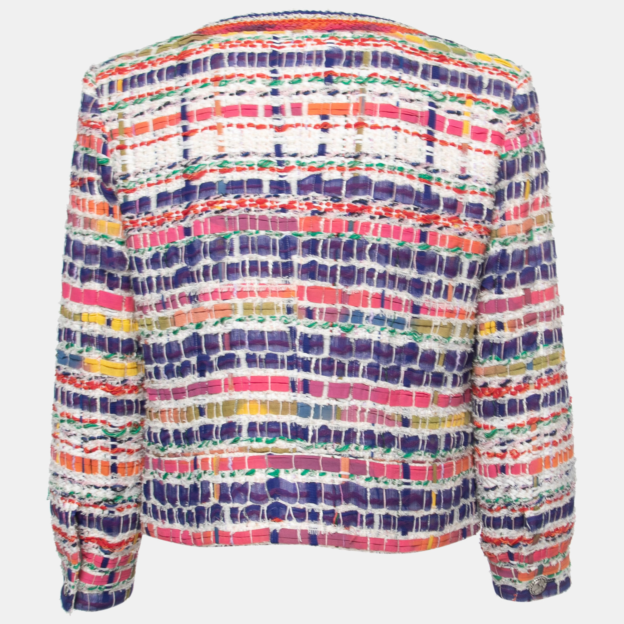 

Chanel Multicolor Tweed & Ribbon Buttoned Jacket