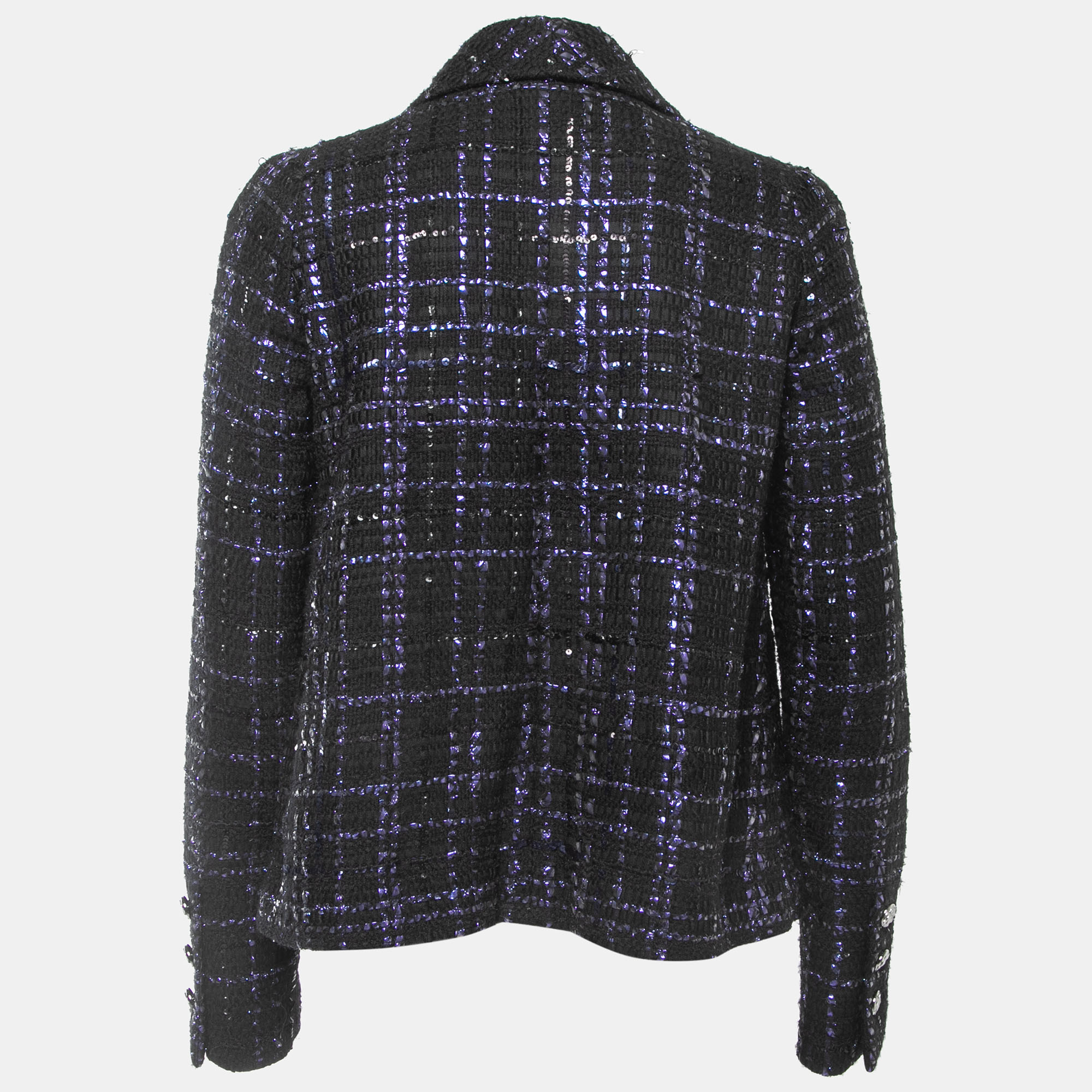 

Chanel Black/Purple Sequin Embellished Tweed Jacket