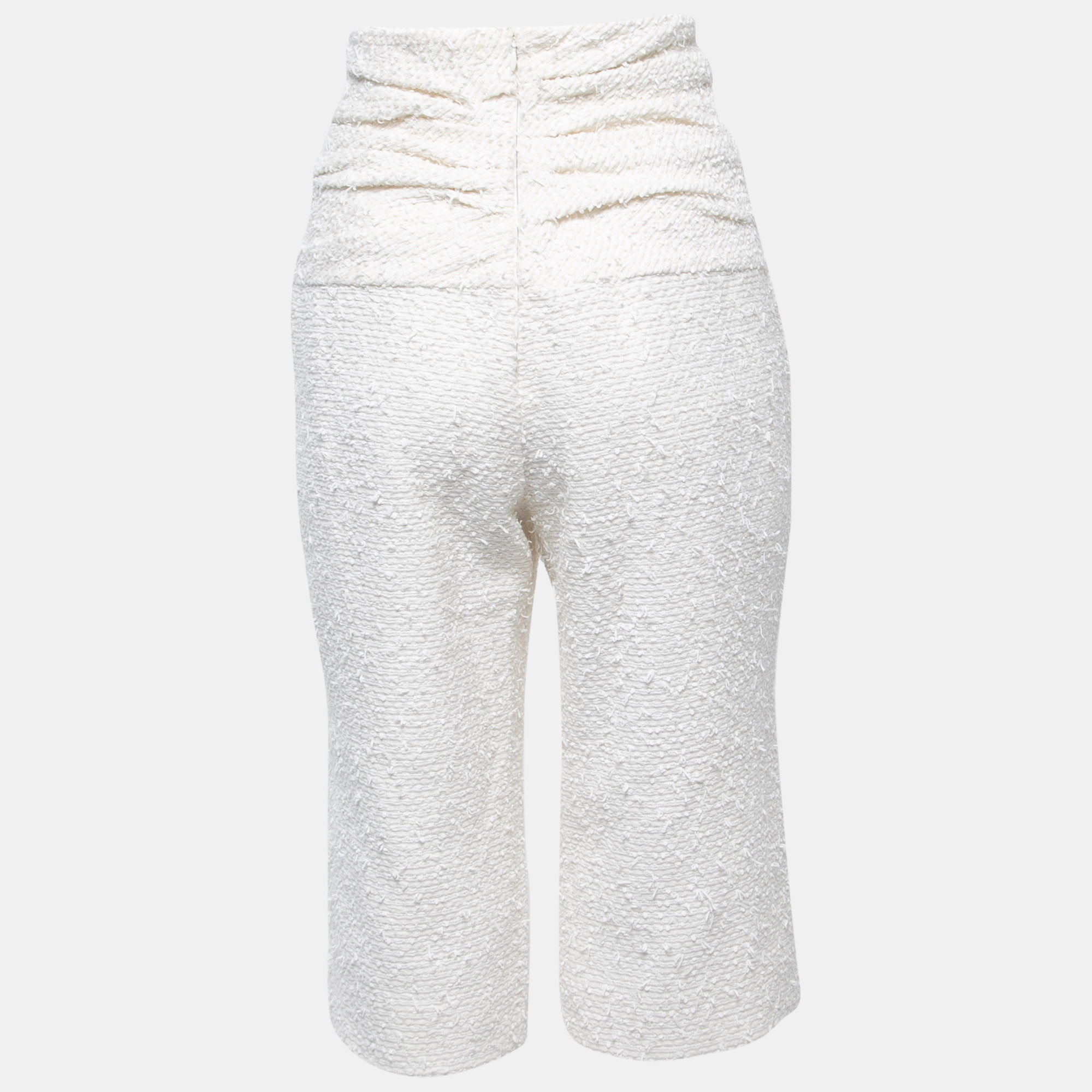 

Chanel White Tweed Capri Pants