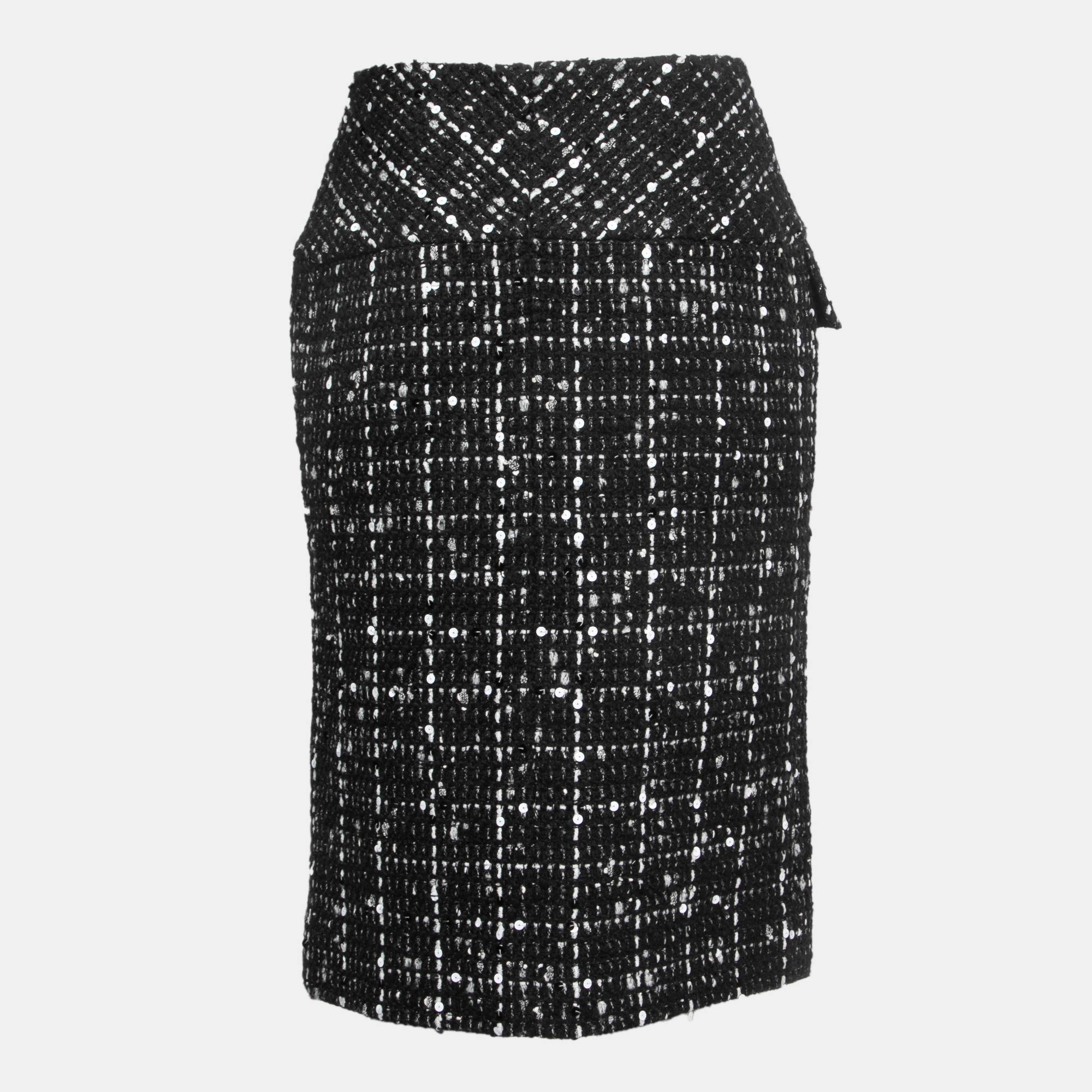 

Chanel Black/White Sequined Tweed Skirt