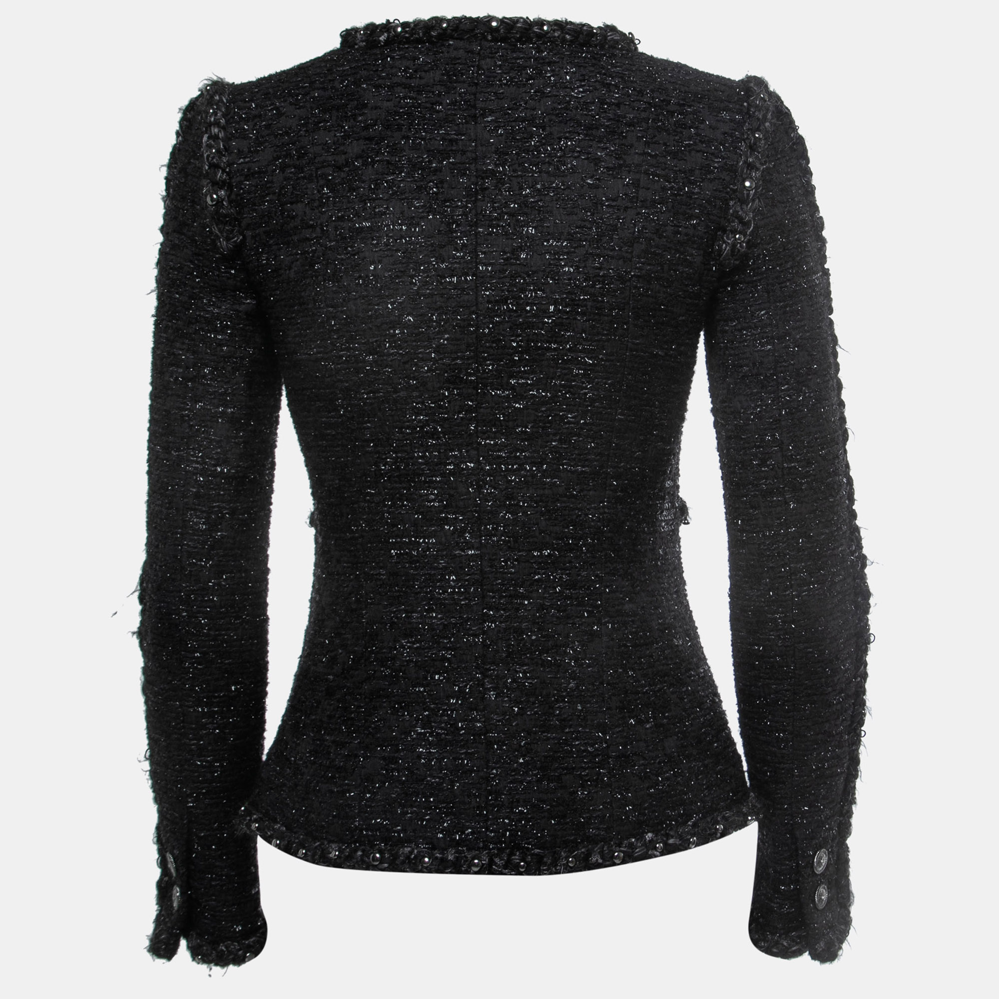 

Chanel Black/Metallic Tweed Zip-Up Paris Dallas Jacket