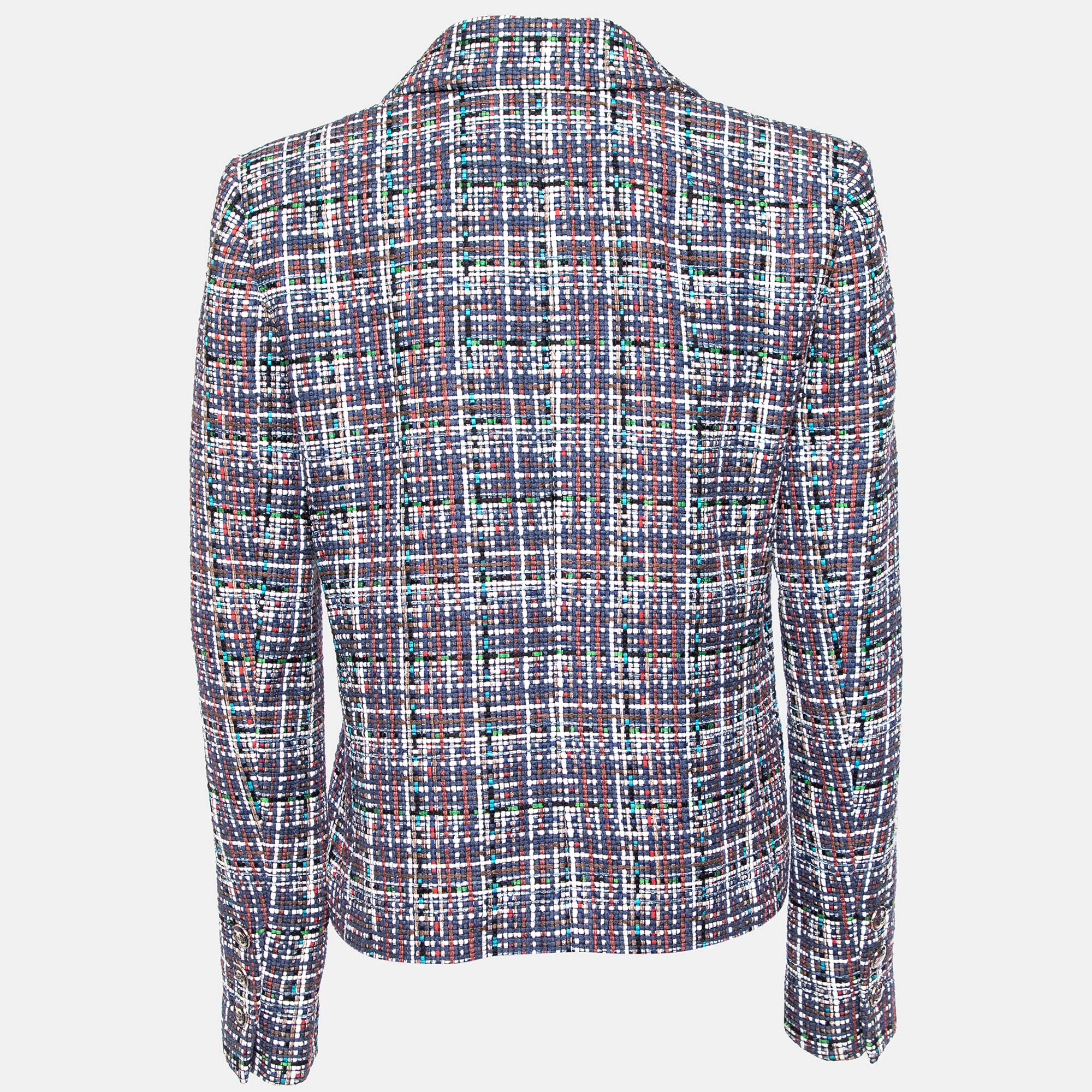 

Chanel Multicolor Tweed Button Front Blazer