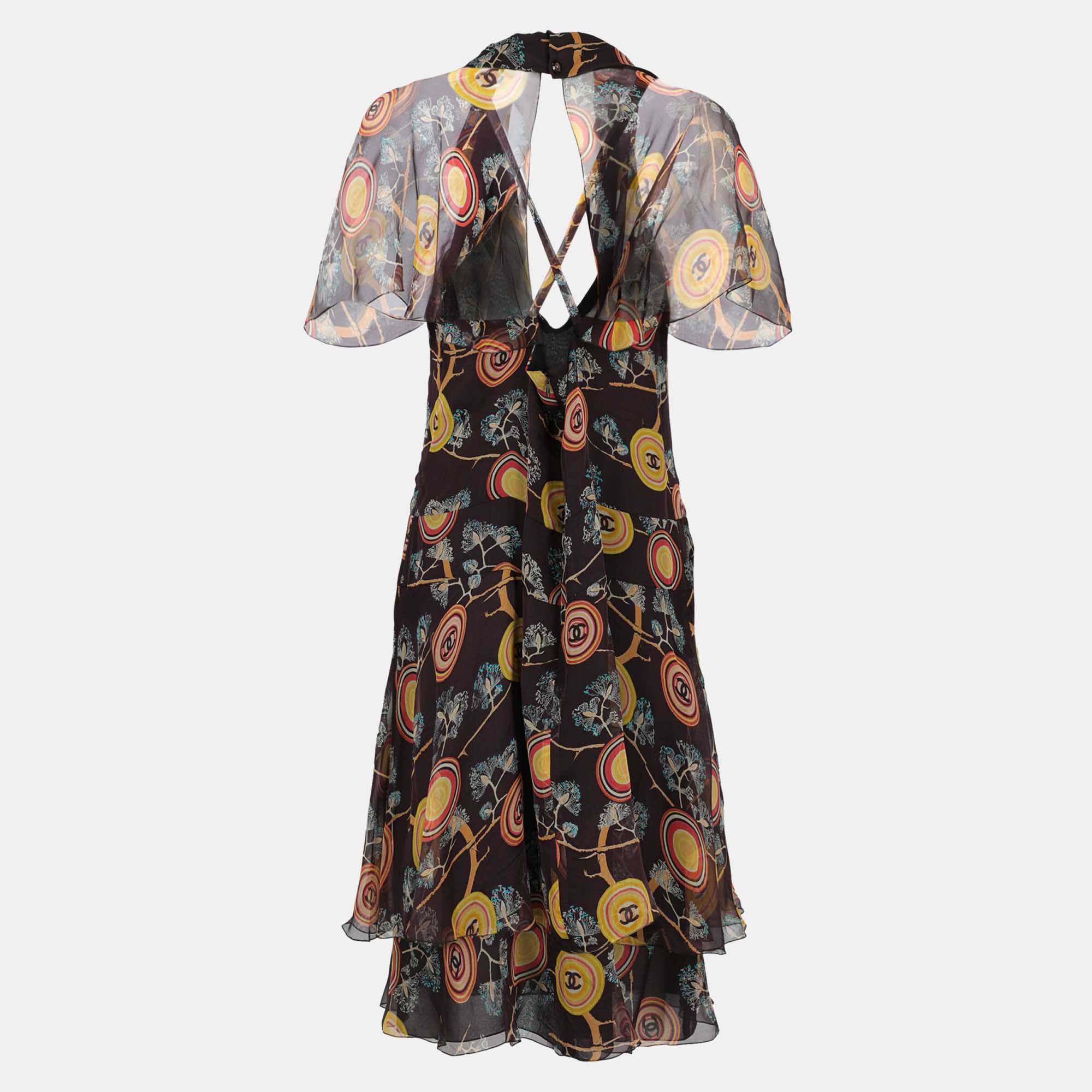 

Chanel Women's Silk Midi Dress - Multicolor
