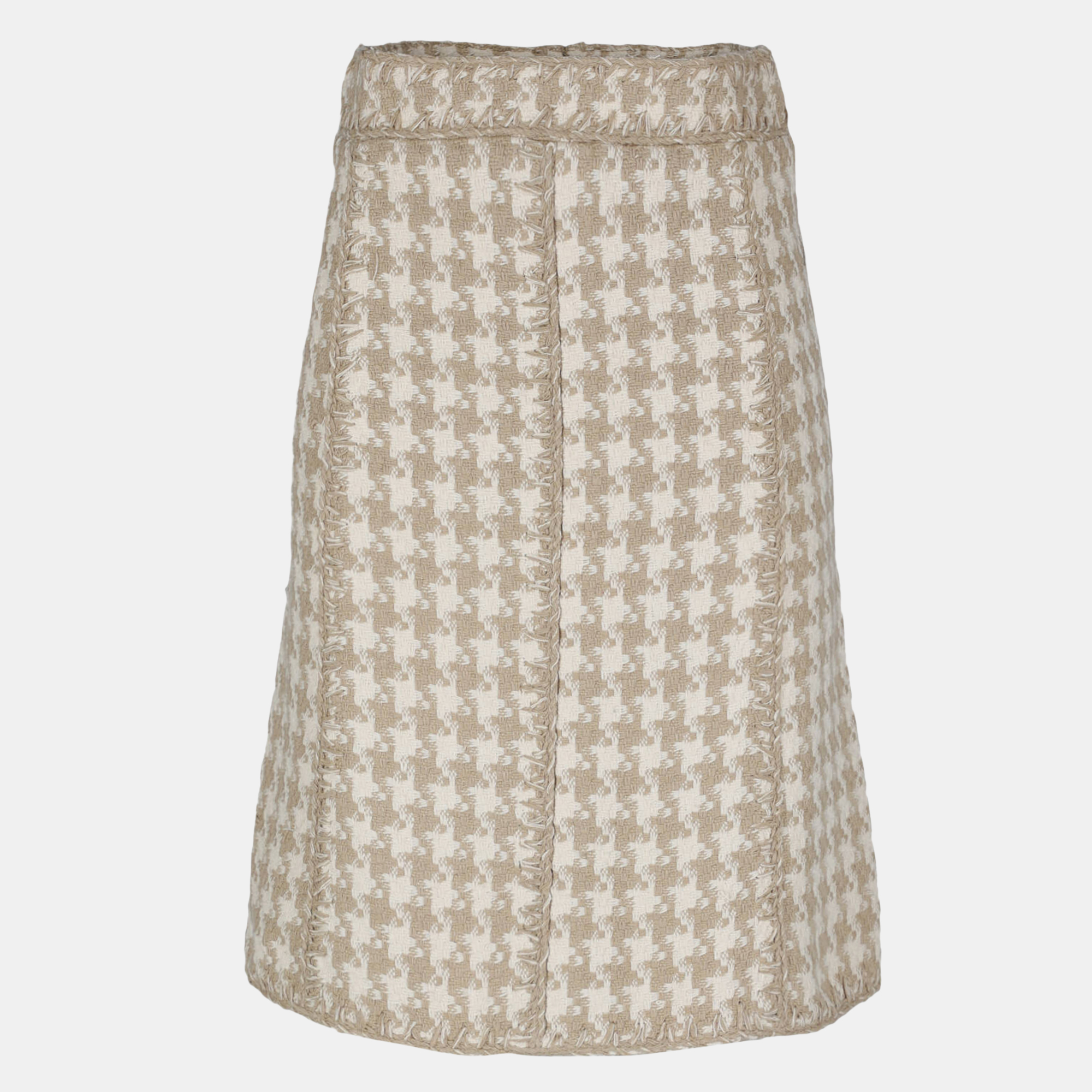 

Chanel Women's Silk Midi Skirt - Beige