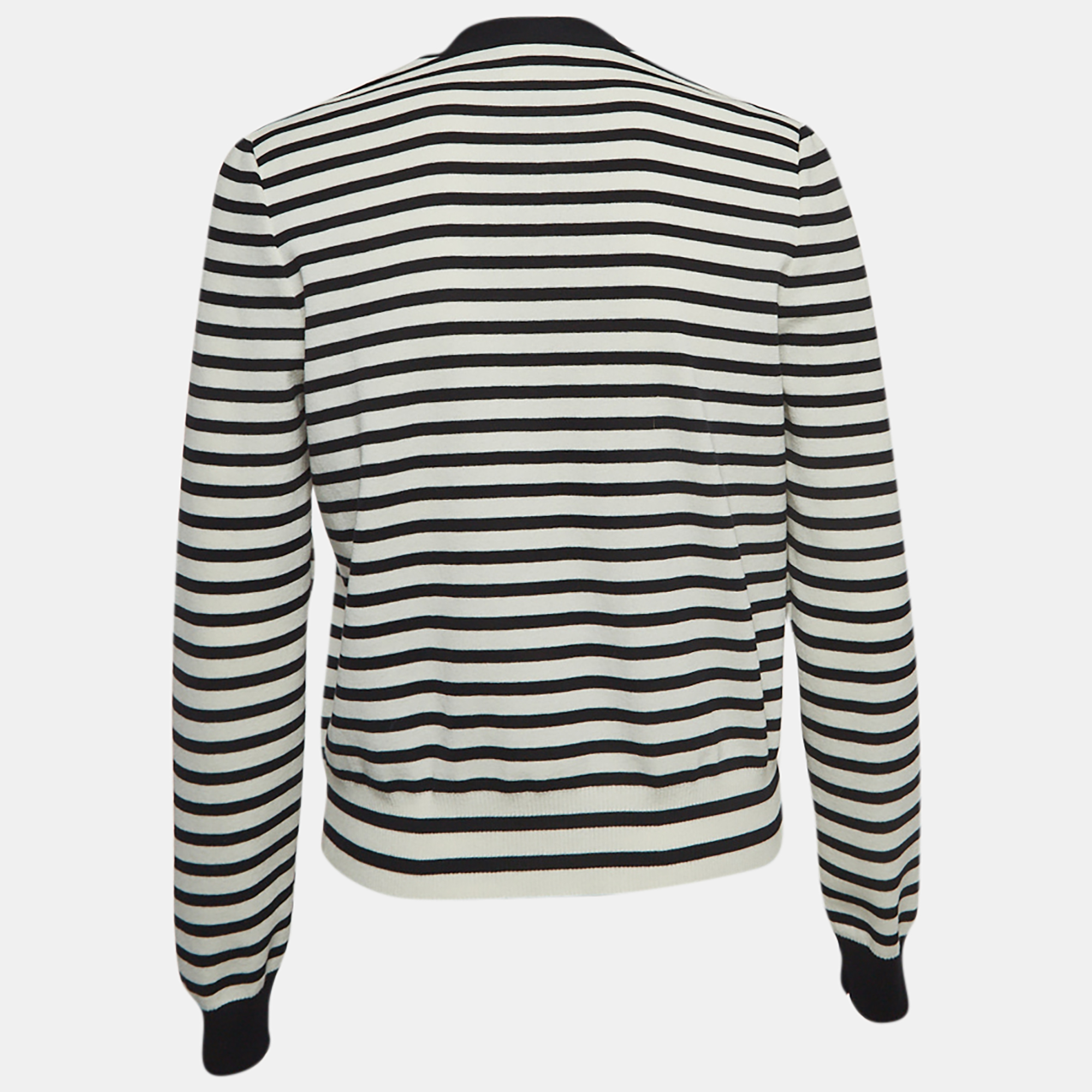 

Chanel Black/White Striped Patterned Knit Cardigan