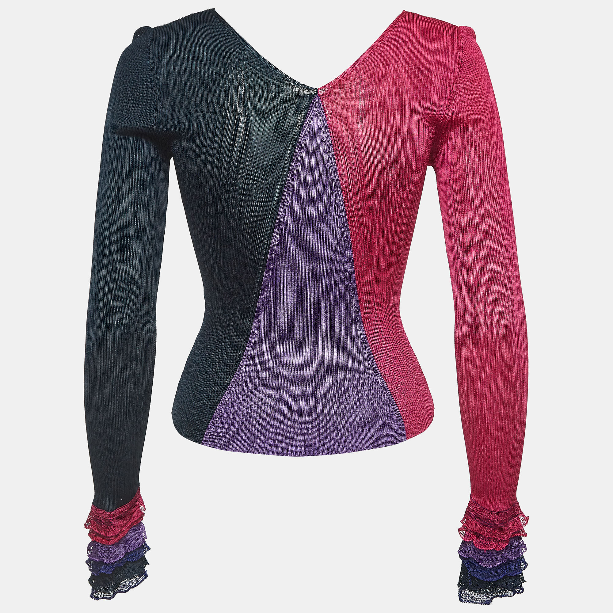 

Chanel Multicolor Knit V-Neck Long Sleeve Top