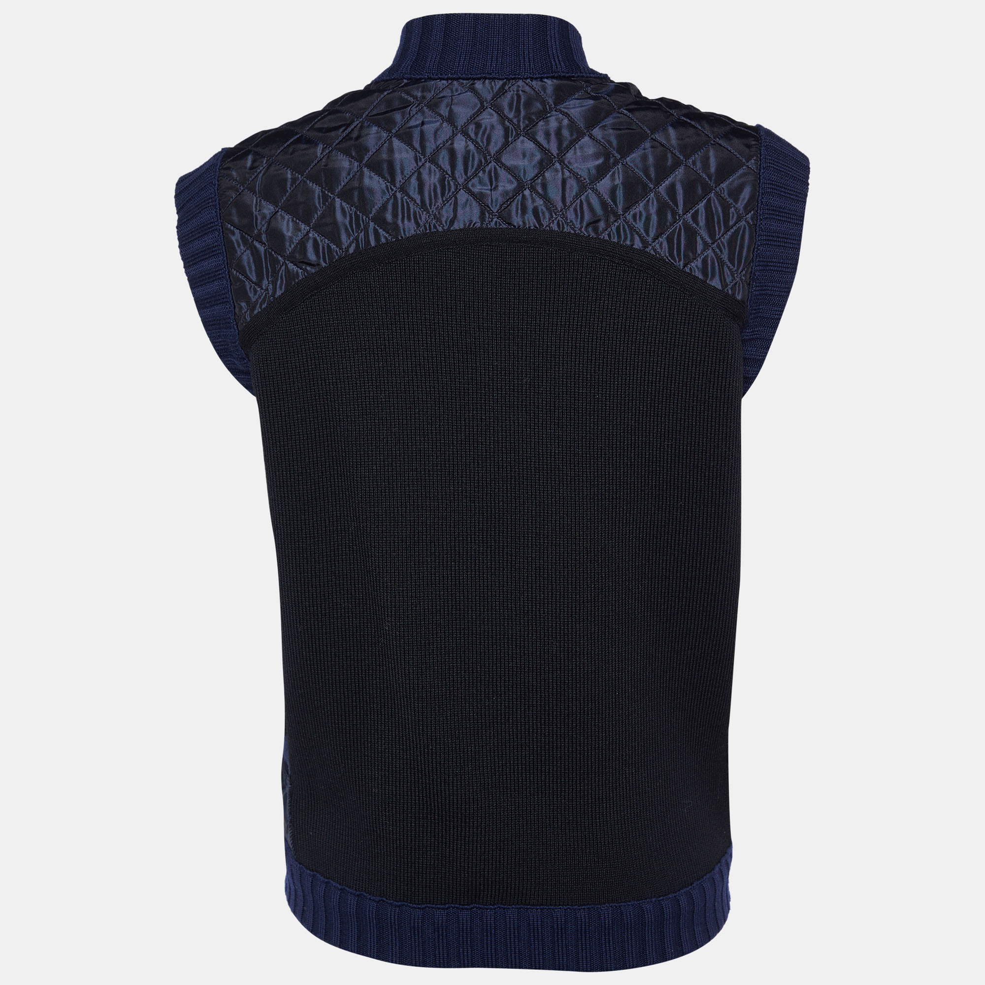 

Chanel Sports Black/Navy Blue Knit Quilted Vest