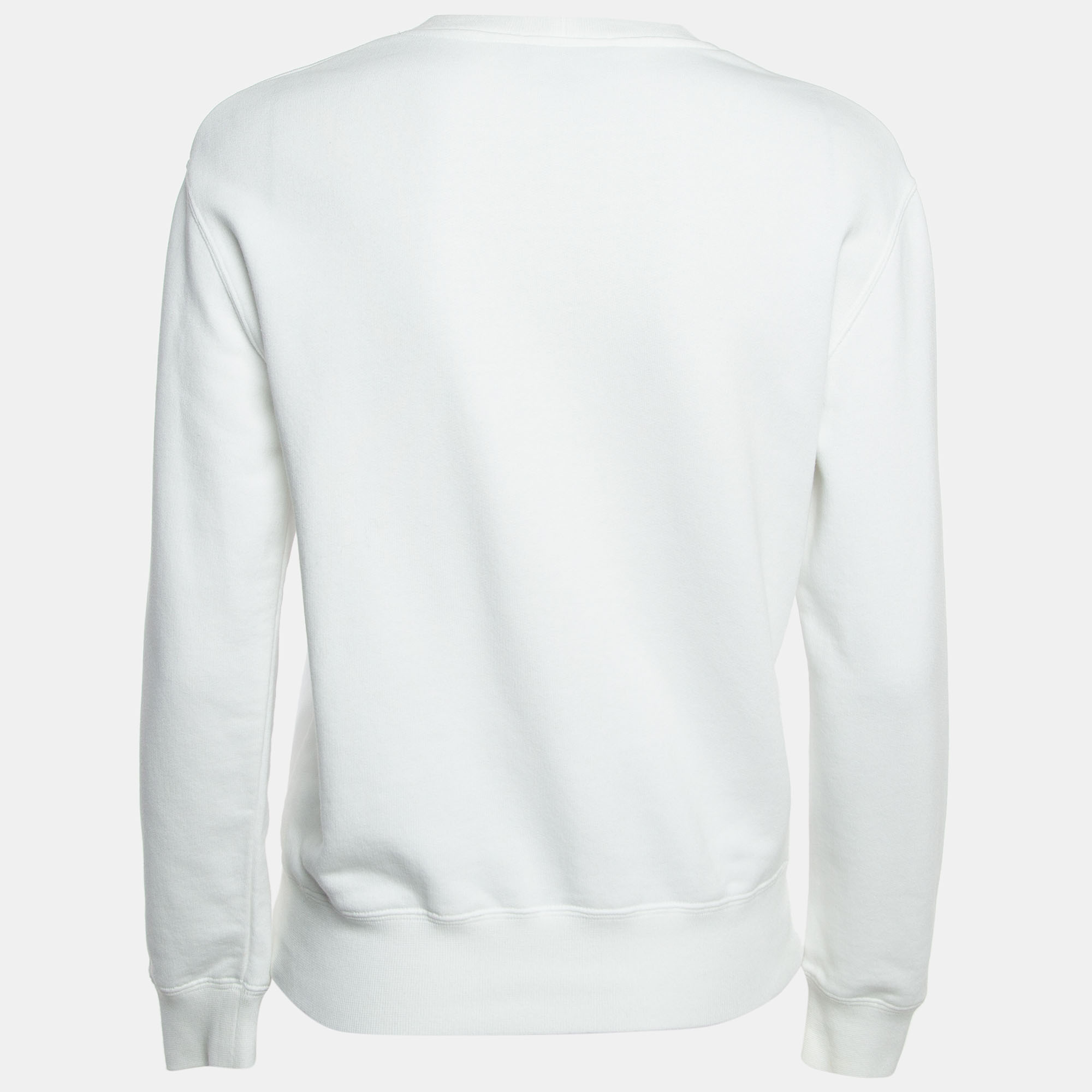 

Chanel White Logo Embroidered Cotton Knit Sweatshirt