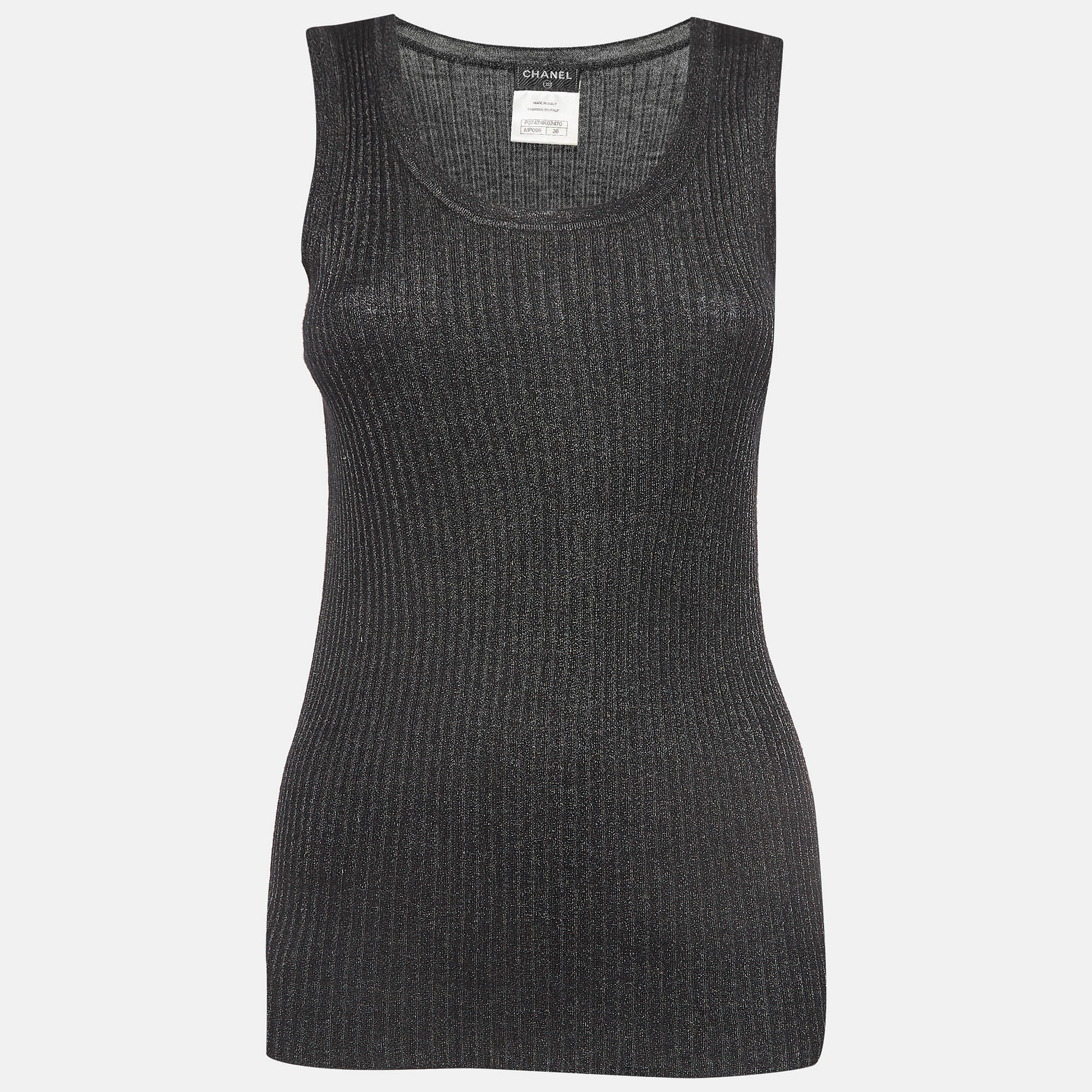 

Chanel Black Lurex Knit Tank Top