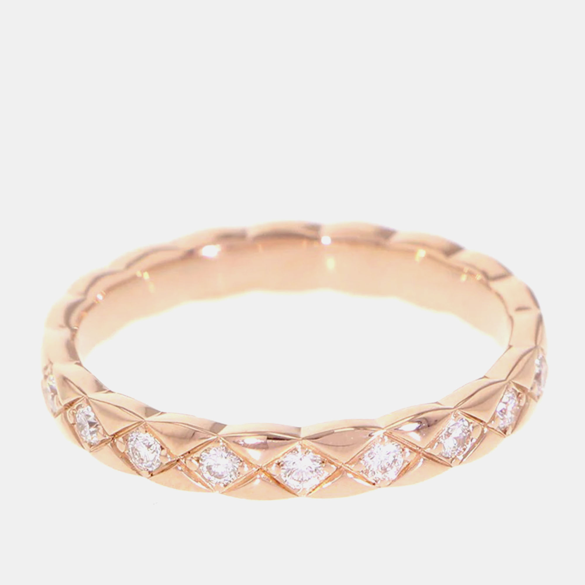 

Chanel 18K Pink Gold Coco Crush Diamond Ring Size