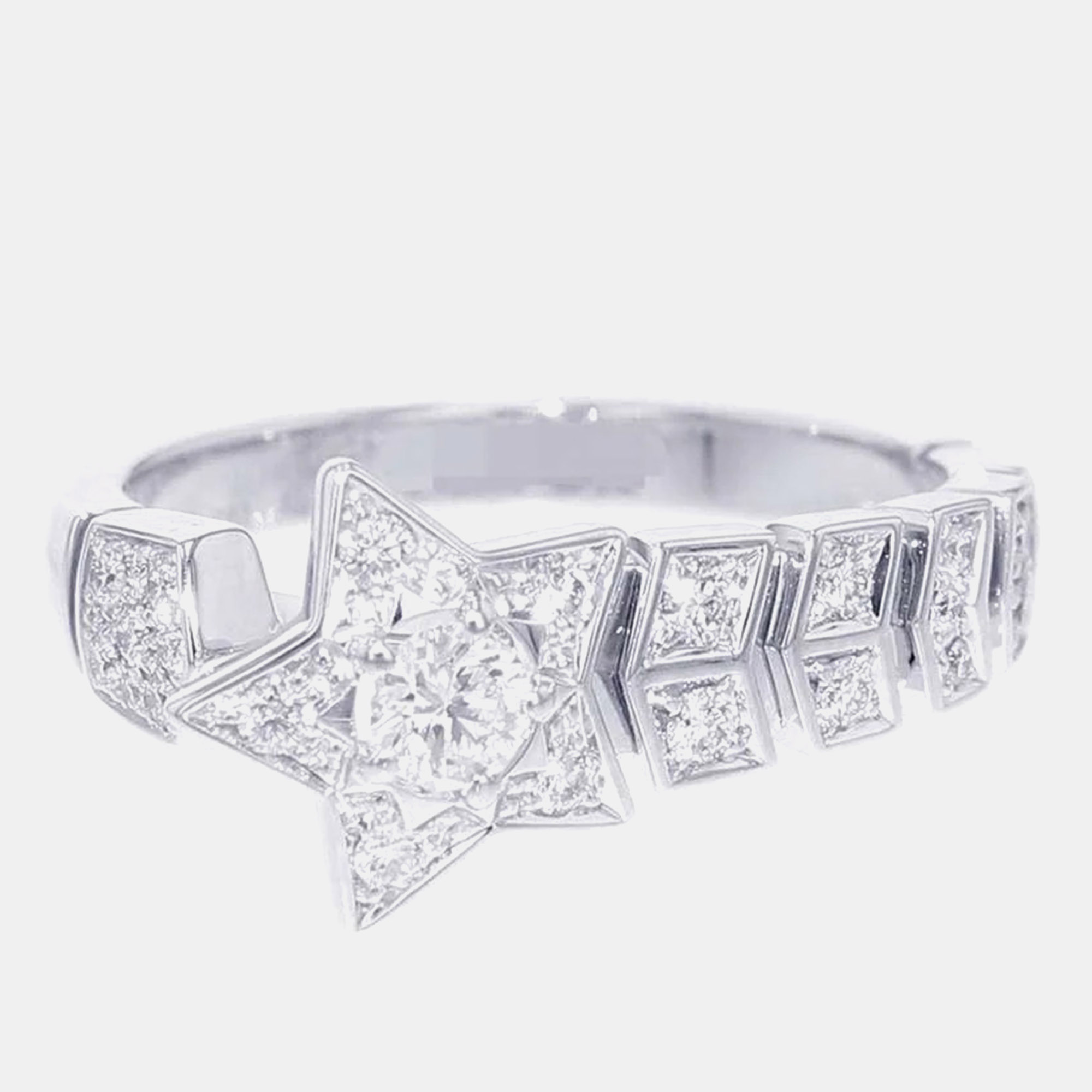 

Chanel 18K White Gold Comet Collection Ring Size