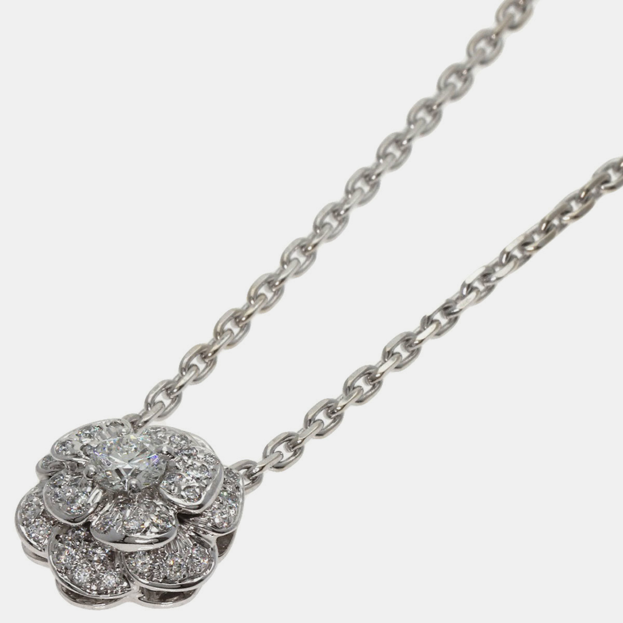 

Chanel 18K White Gold Camellia Diamond Necklace