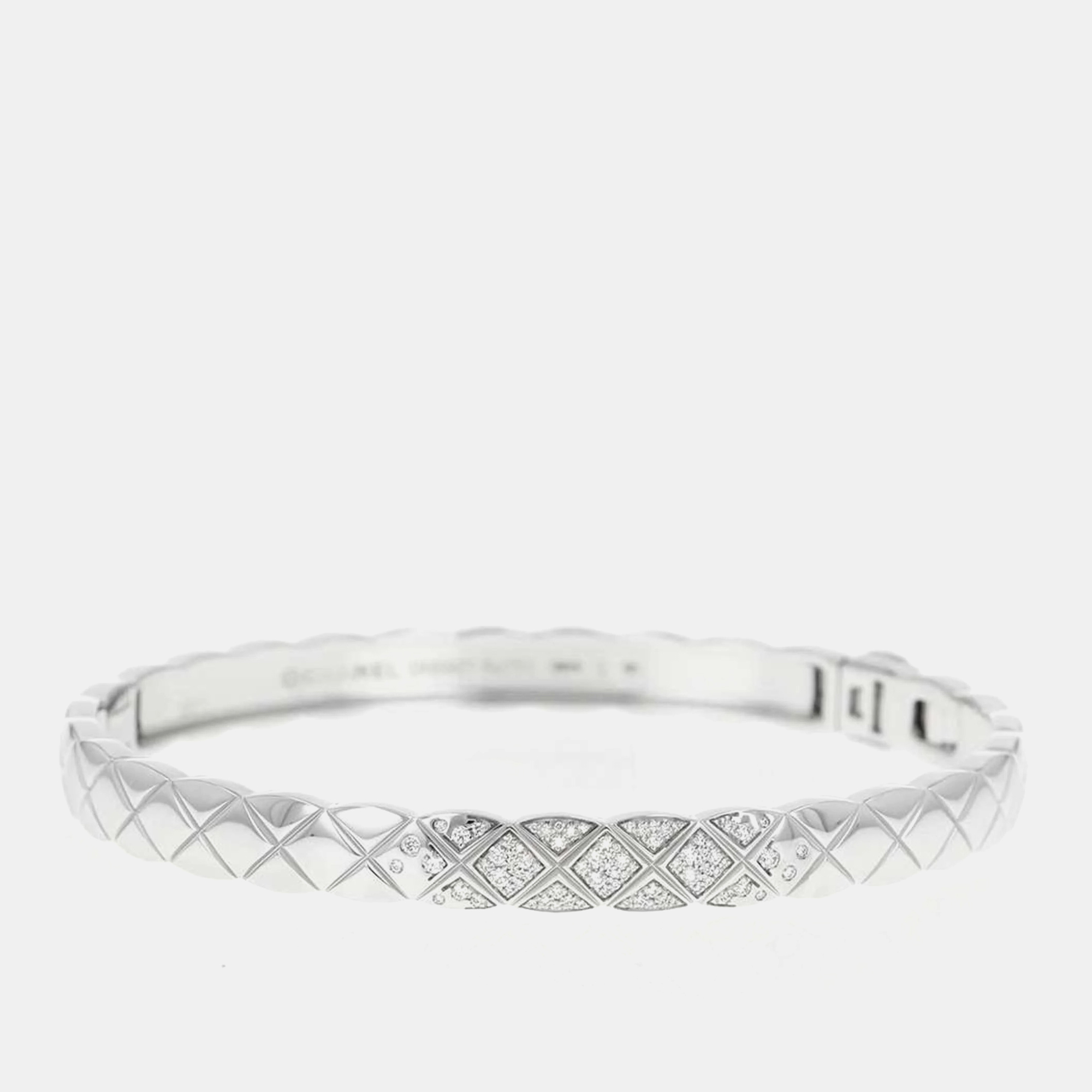 

Chanel 18k White Gold Coco Crush Collection Diamond 81P Bracelet Size