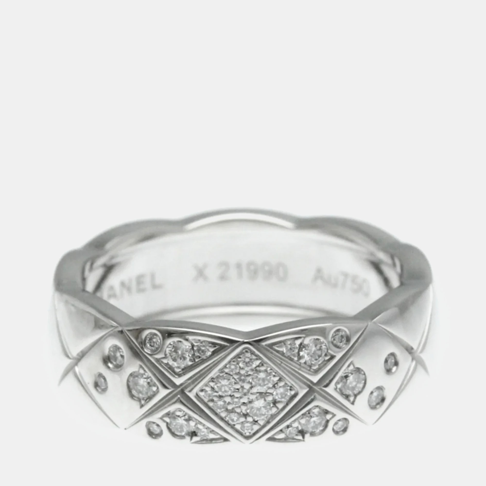 

Chanel 18K White Gold Diamond Medium Coco Crush Ring