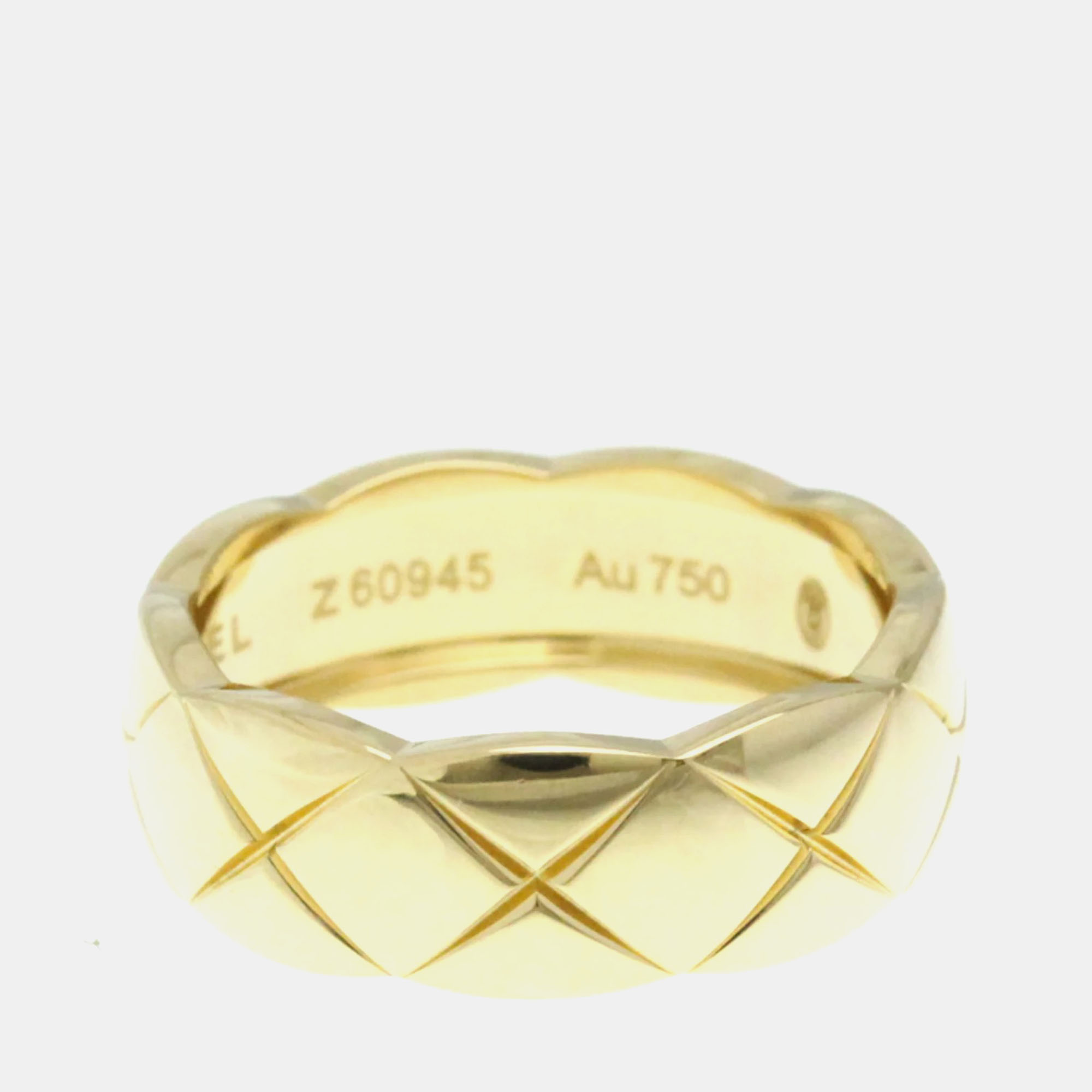 

Chanel Coco Crush Ring Medium Size Yellow Gold 18K Fashion No Stone Band Ring Gold