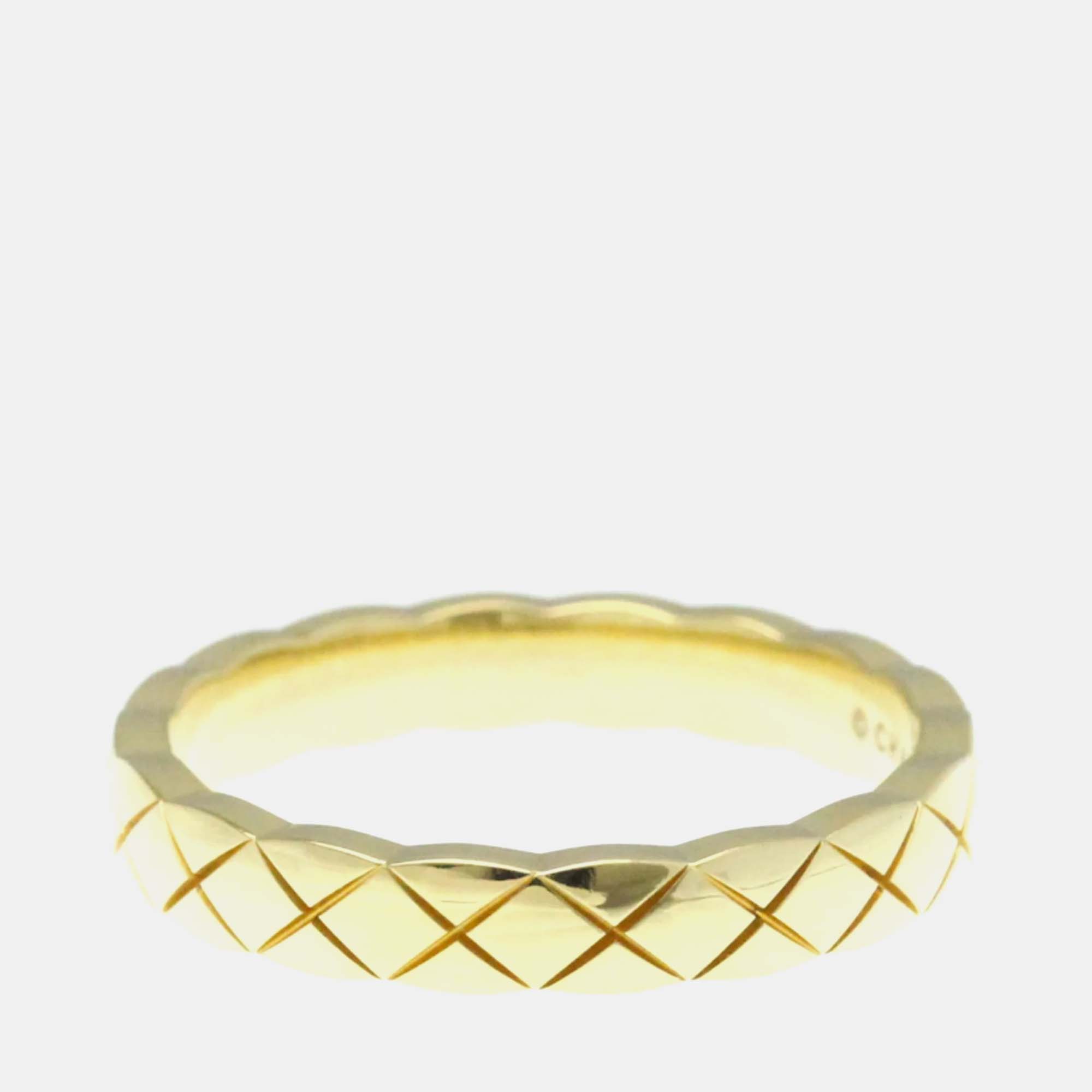 

Chanel Coco Crush Ring Mini Yellow Gold 18K Fashion No Stone Band Ring Gold
