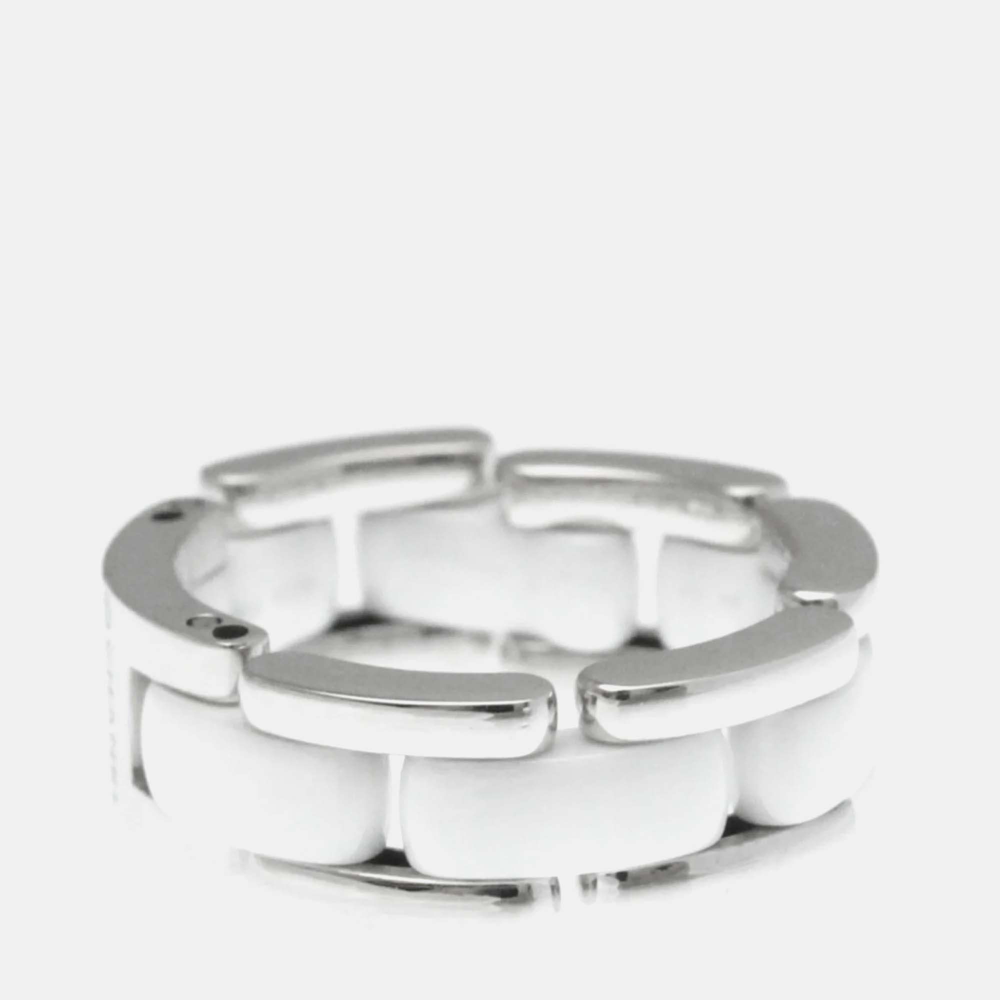 

Chanel Ultra Ring White Gold 18K Ceramic Fashion No Stone Band Ring Silver