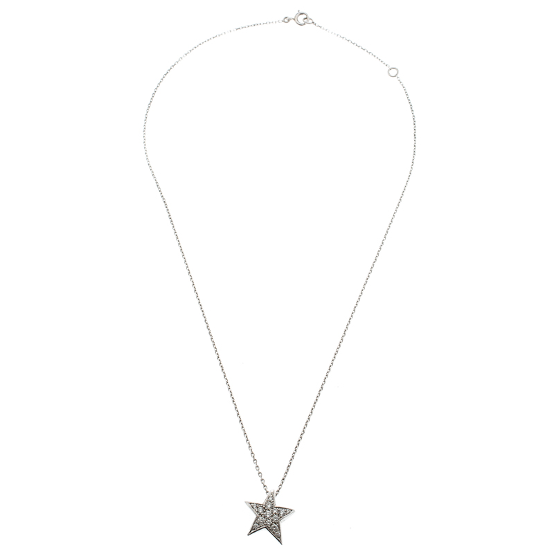 Chanel Comete 18k White Gold And Diamonds Star Necklace Chanel | TLC