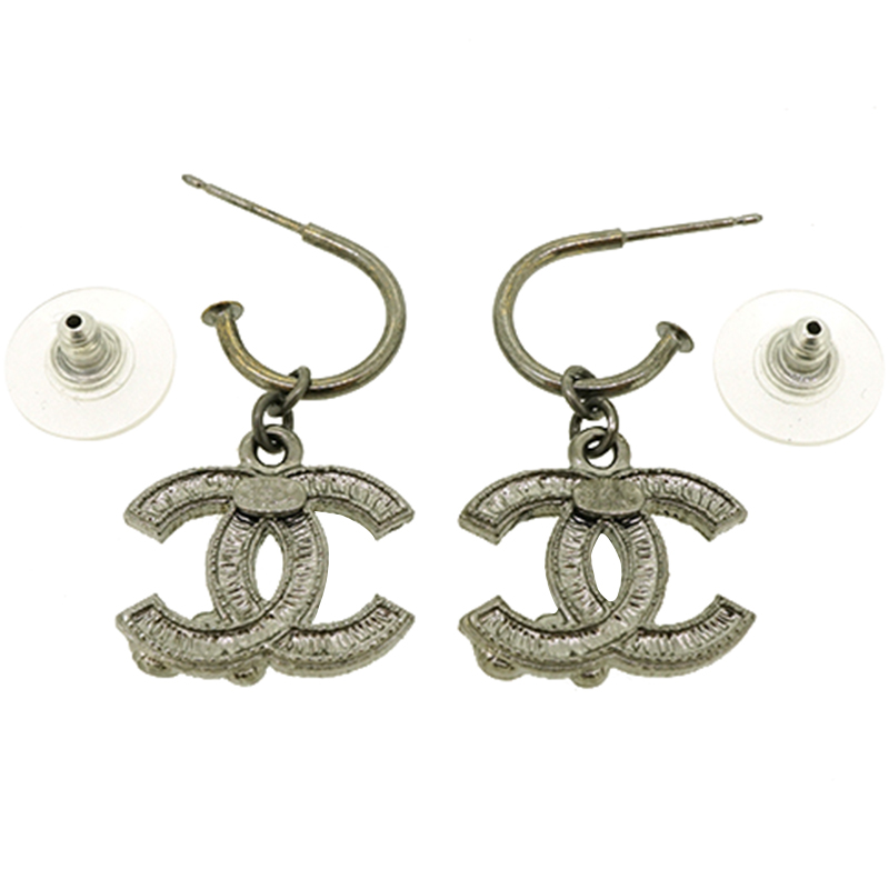 

Chanel Silver Tone Metal Coco Mark Earrings