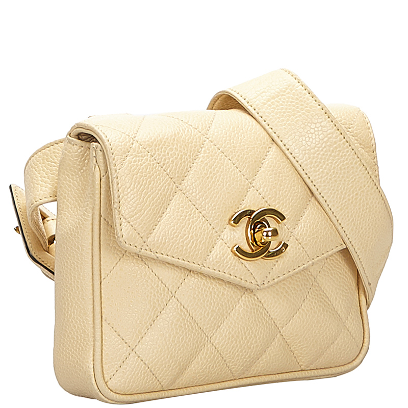 

Chanel Beige Matelasse Caviar Leather Belt Bag