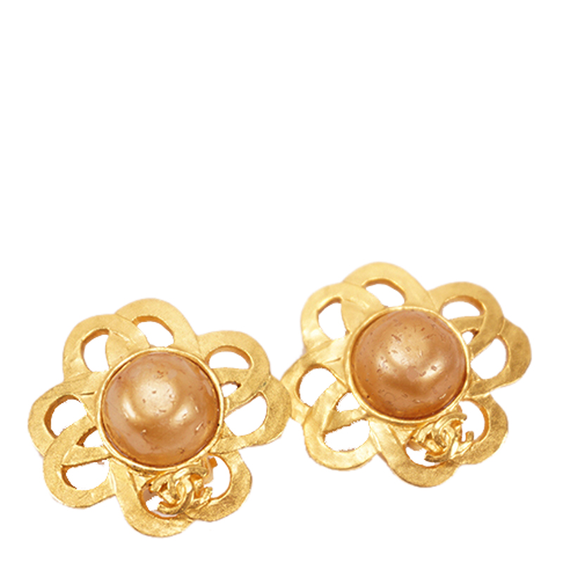 

Chanel Gold Plated Cocomark Clip On Earrings
