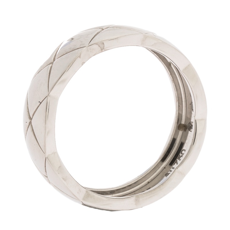 Chanel Coco Crush 18k White Gold Band Ring Size 55 Chanel Tlc