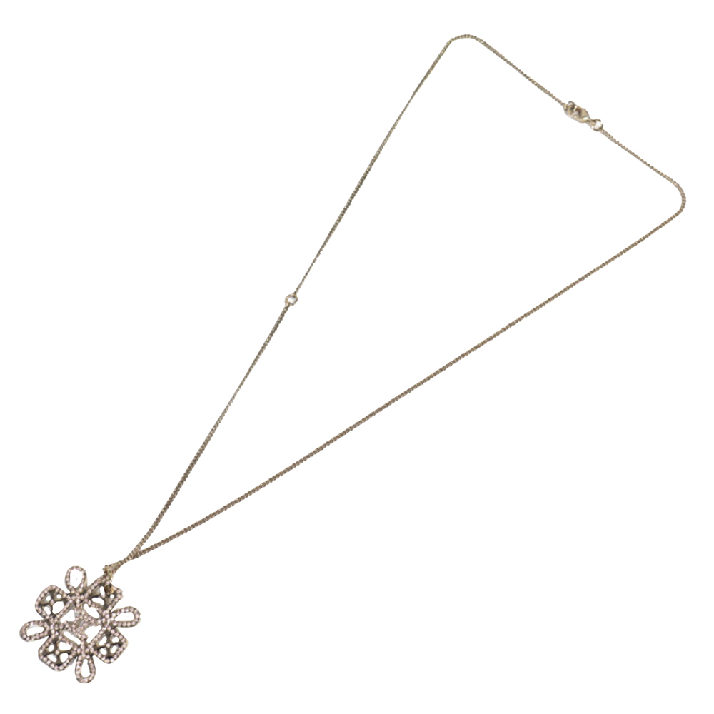 

Chanel Silver Metal Snowflake CC Necklace