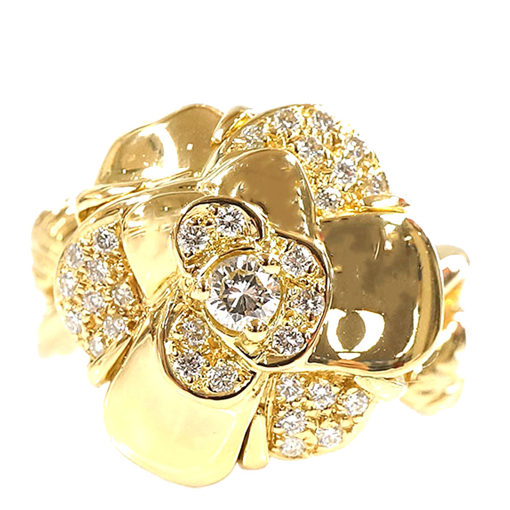 

Chanel Camellia 18K Yellow Gold Diamond Ring Size