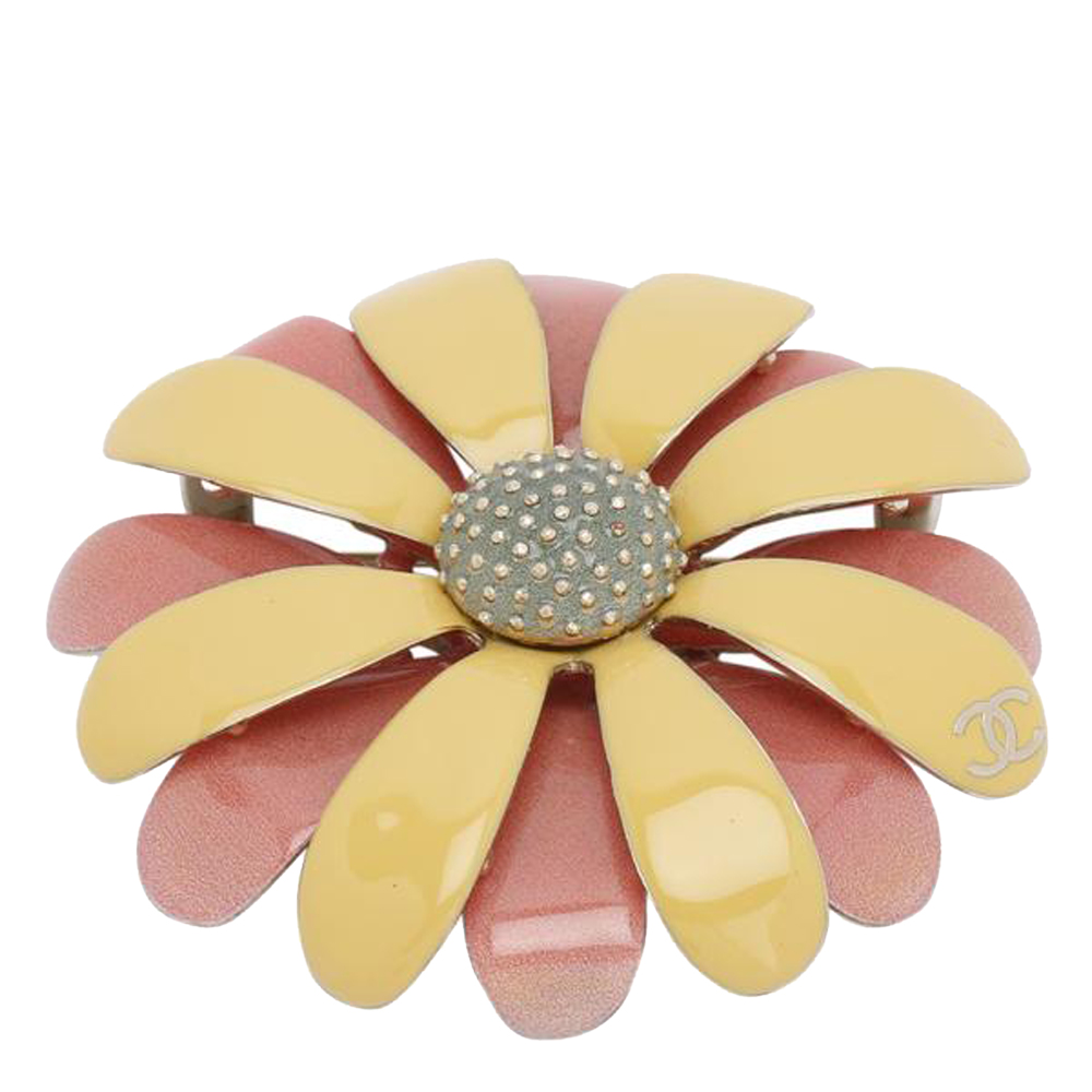 

Chanel Yellow/Pink Enamel Baroque Brooch