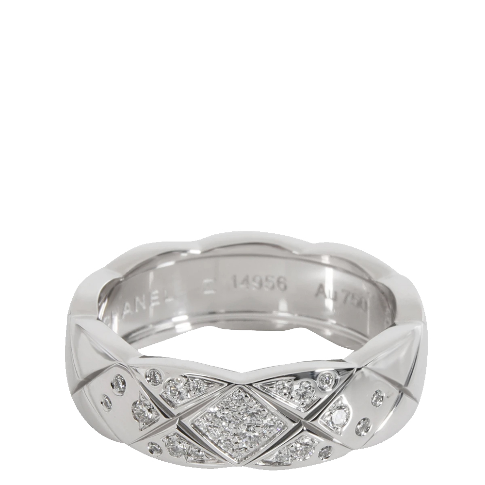 

Chanel Coco Crush Diamond 18K White Gold Ring Size EU