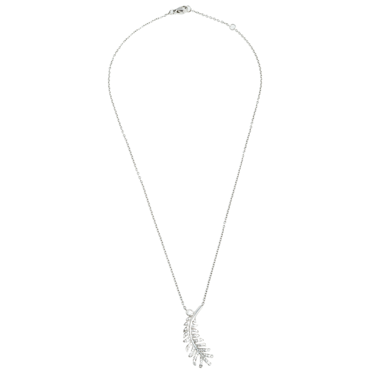 

Chanel Plume De Chanel Diamond 18K White Gold Pendant Necklace