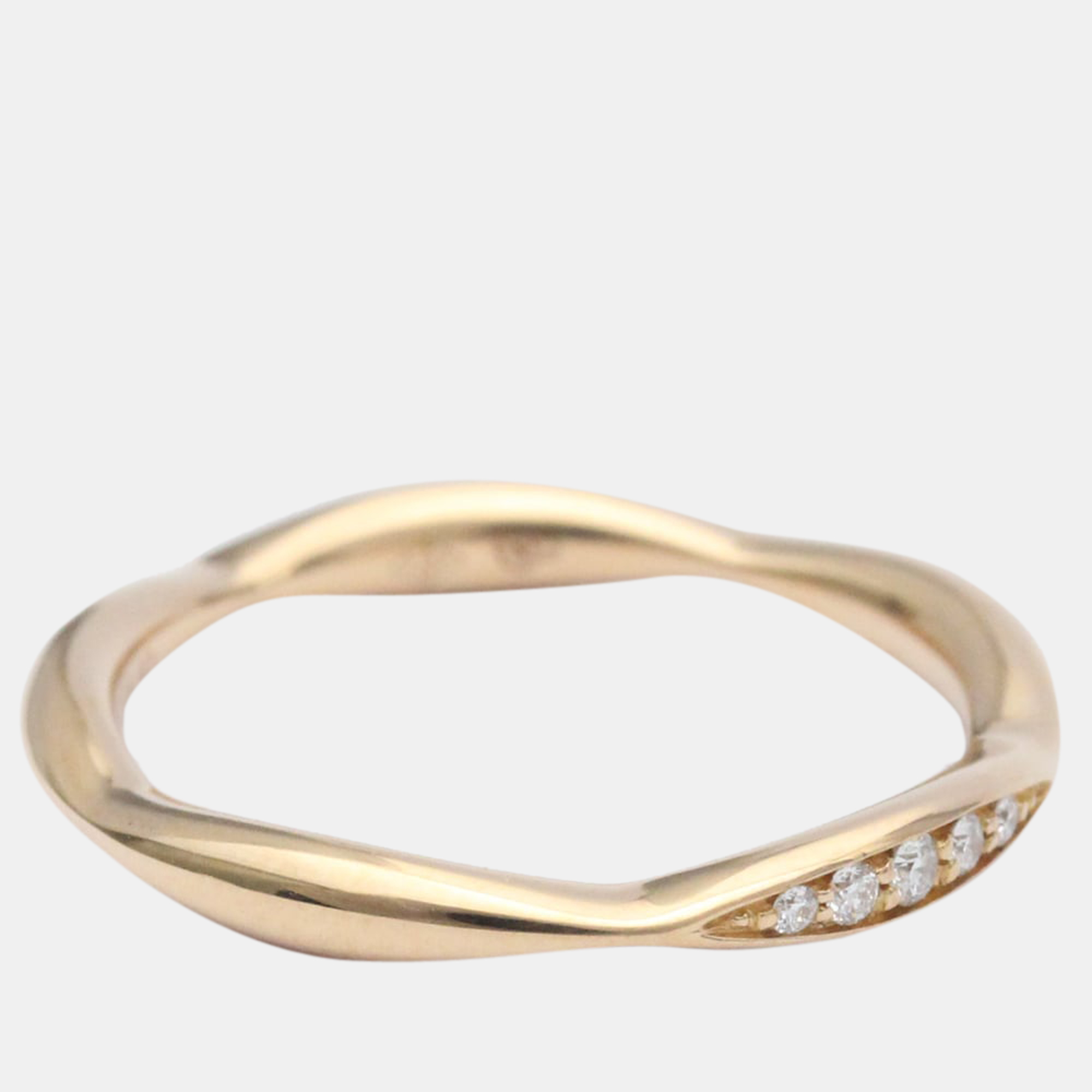 

Chanel Camellia Half Eternity Rose Gold Diamond Ring EU 50