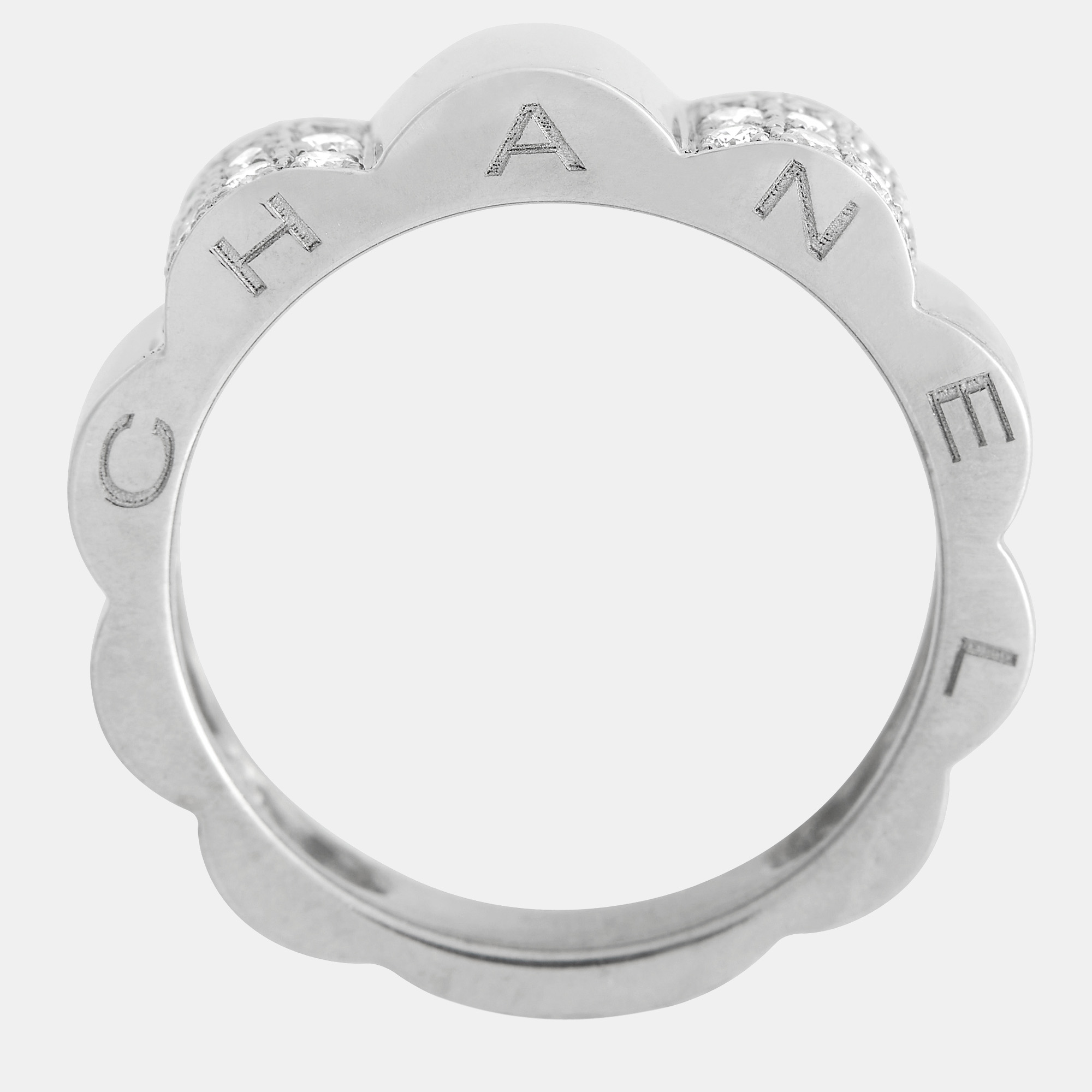 

Chanel Camellia 18K White Gold Diamond Ring