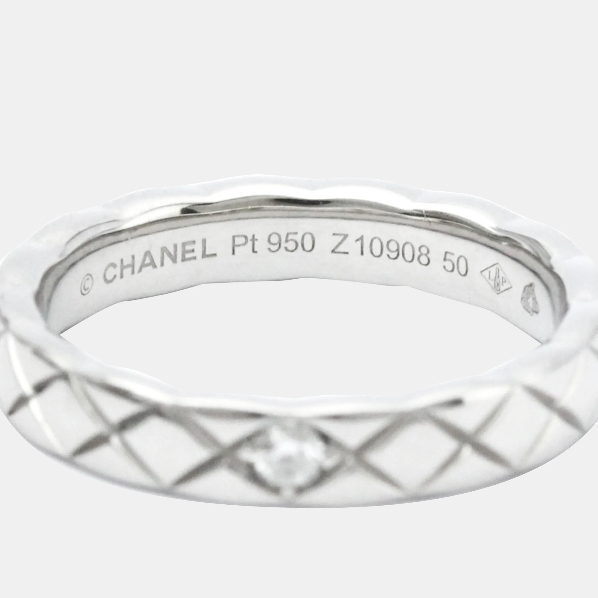 

Chanel 18K White Gold Coco Crush Slim Ring EU 50