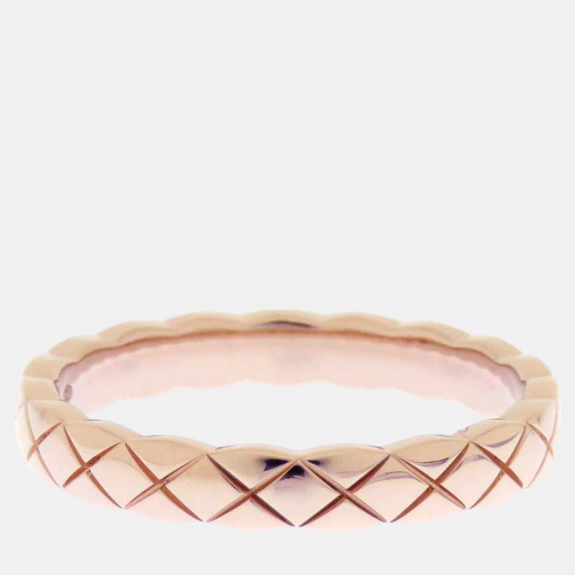 

Chanel 18K Pink Gold Coco Crush Collection Ring Size 55