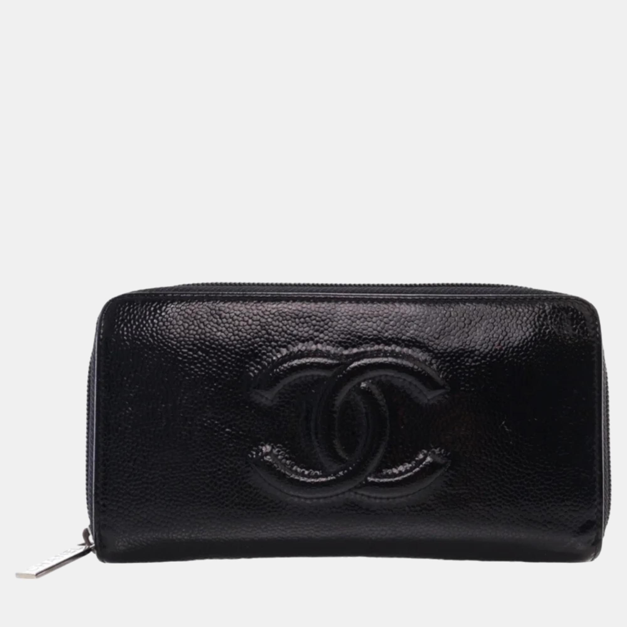 

Chanel Black Caviar Leather CC Timeless Wallet