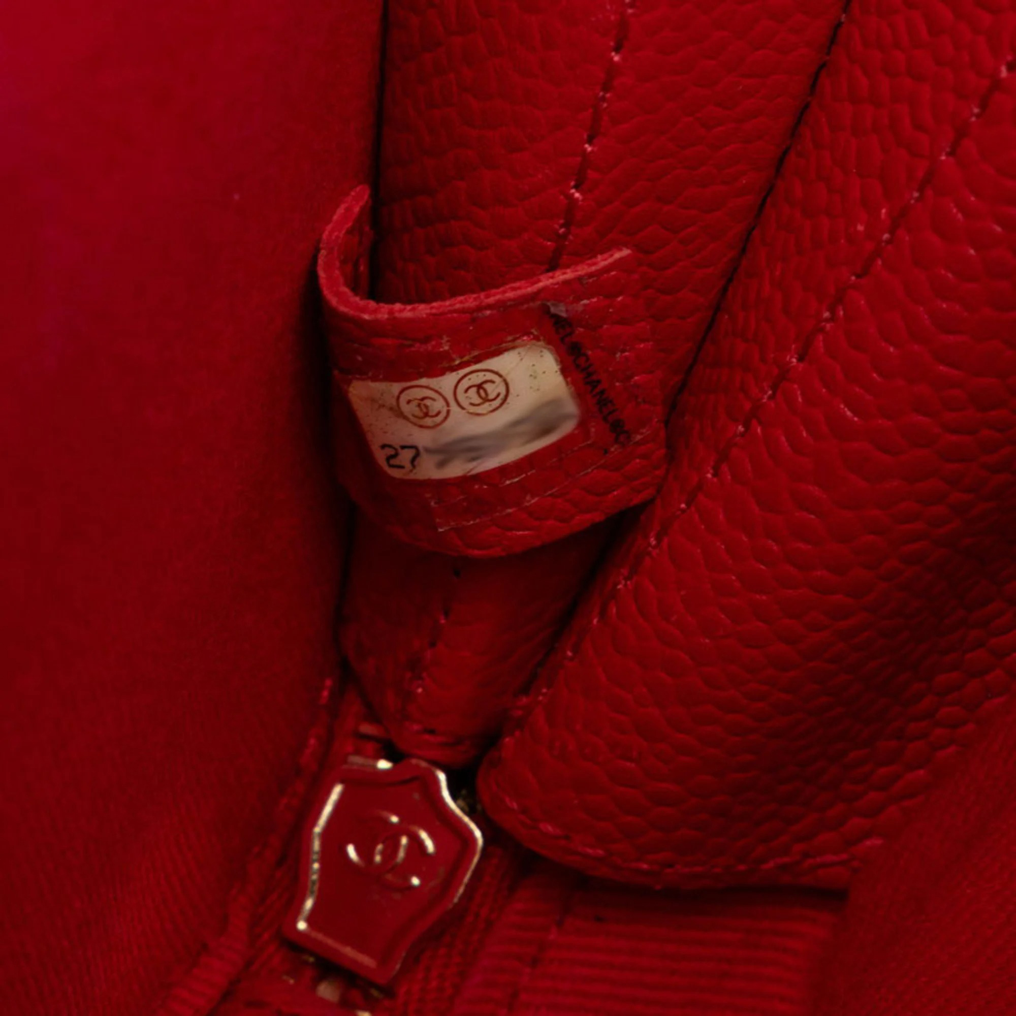 Chanel Red Quilted Caviar Leather Chic Affinity Shoulder Bag 