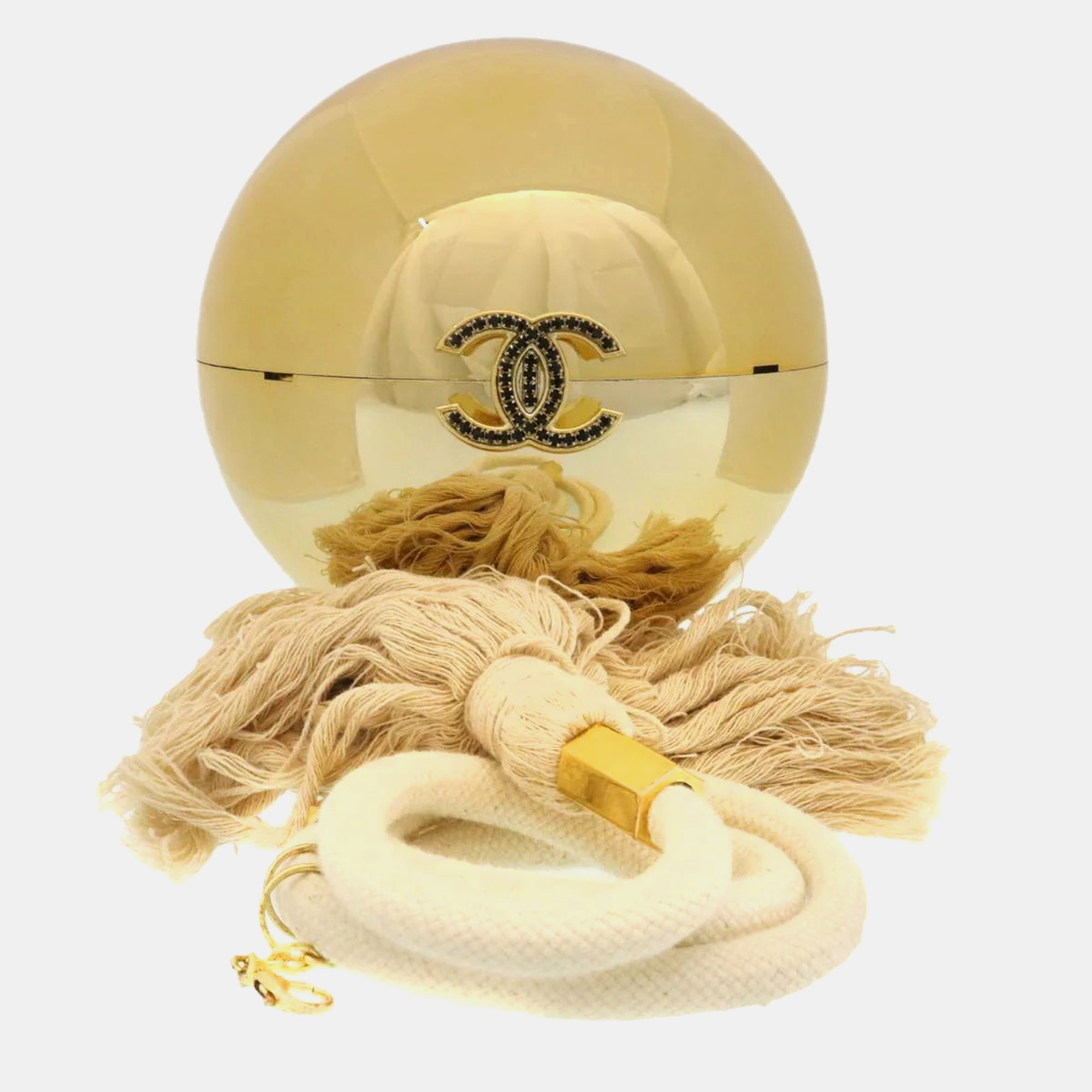 

Chanel Gold Plexiglass Round Shape Minaudiere Bag