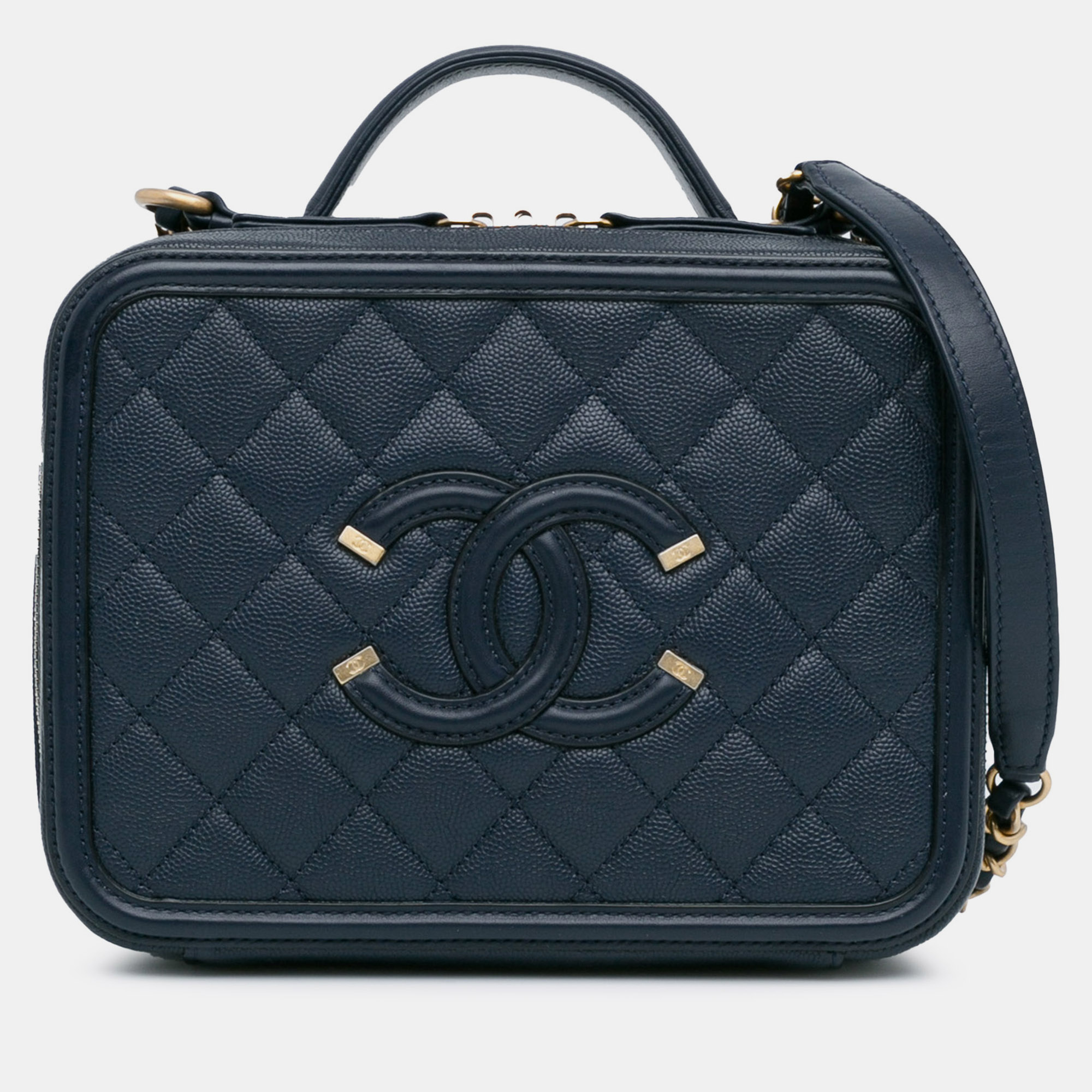 

Chanel Medium Caviar CC Filigree Vanity Case, Blue