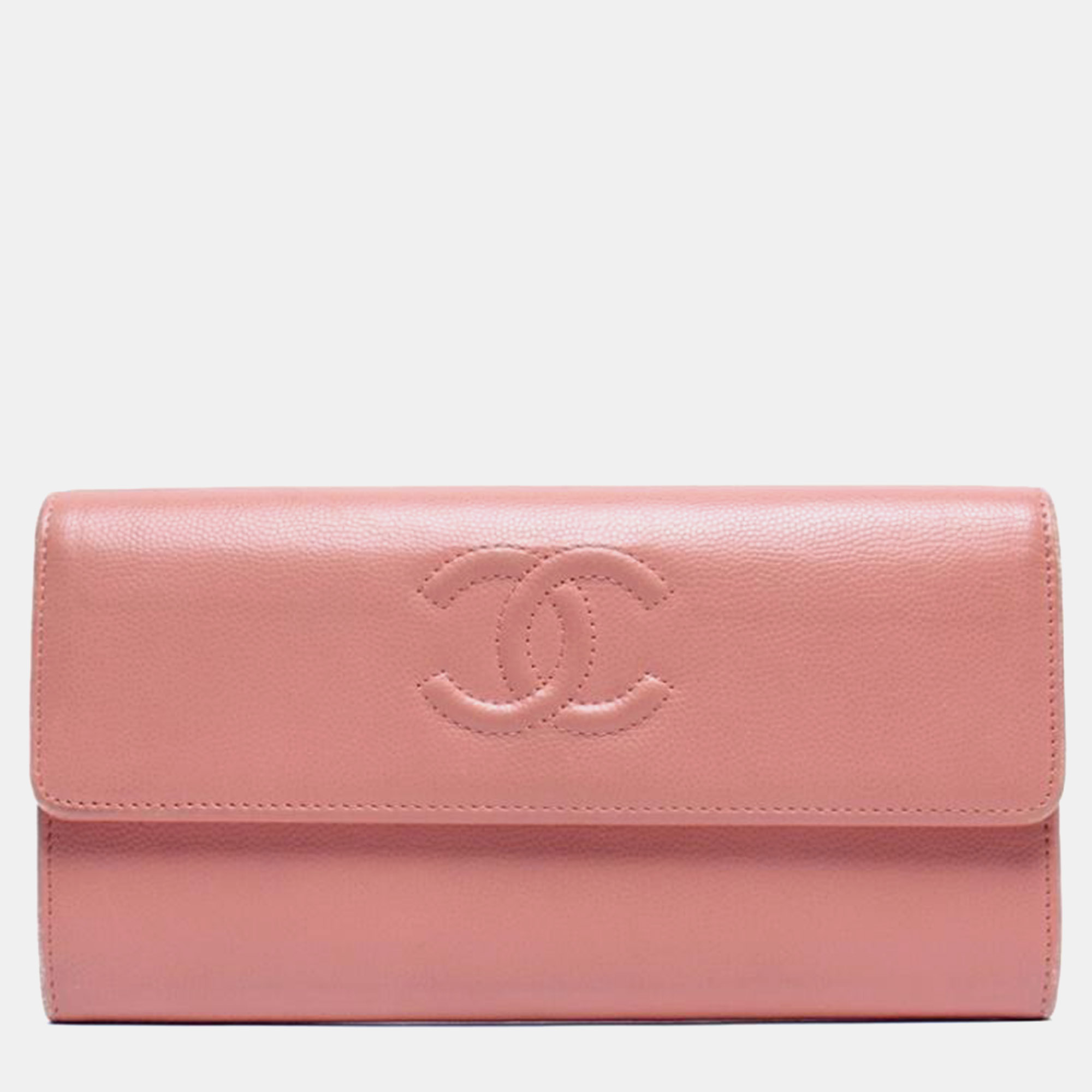 

Chanel Pink Caviar Leather CC Wallet