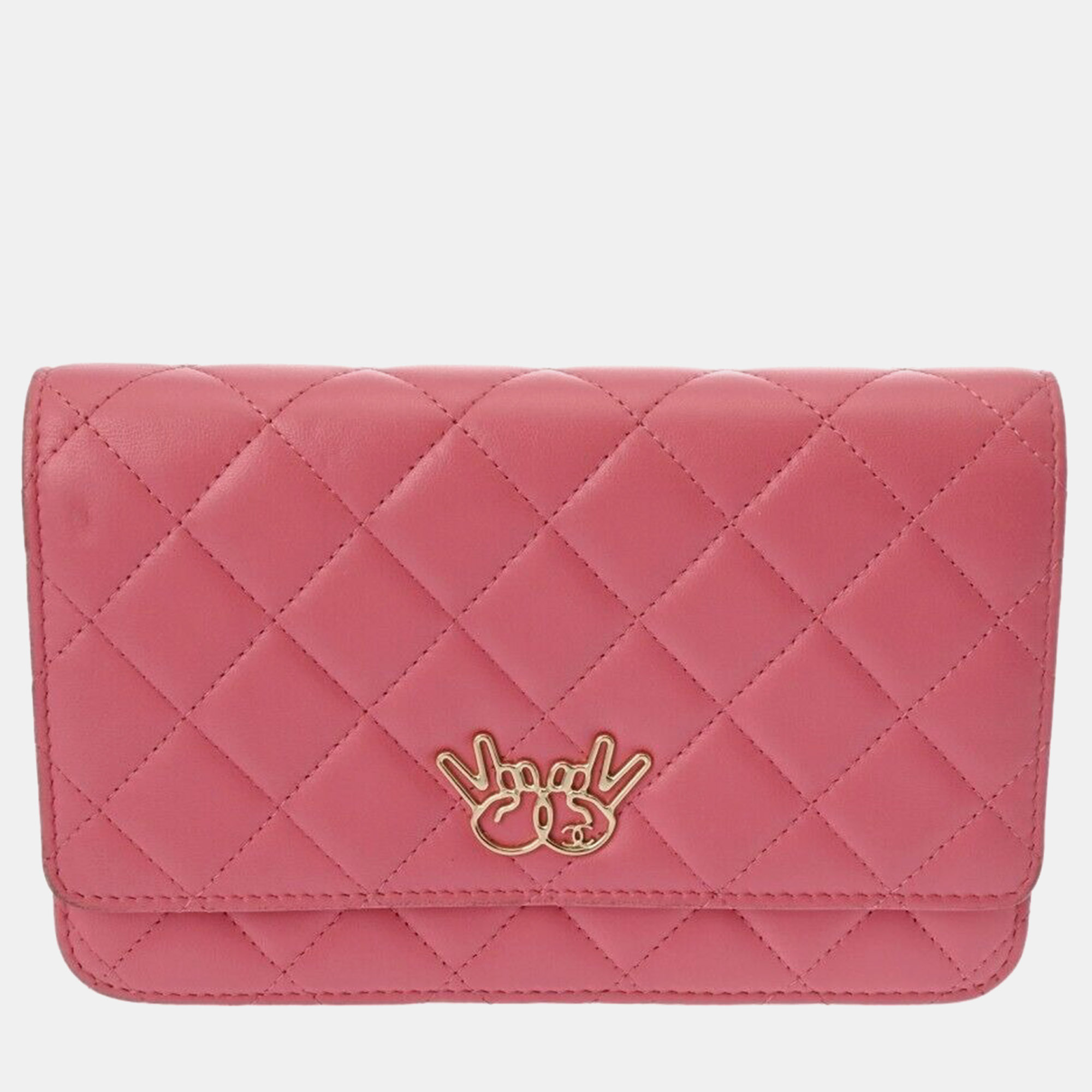 

Chanel Pink Quilted Lambskin Emoticon Wallet on Chain