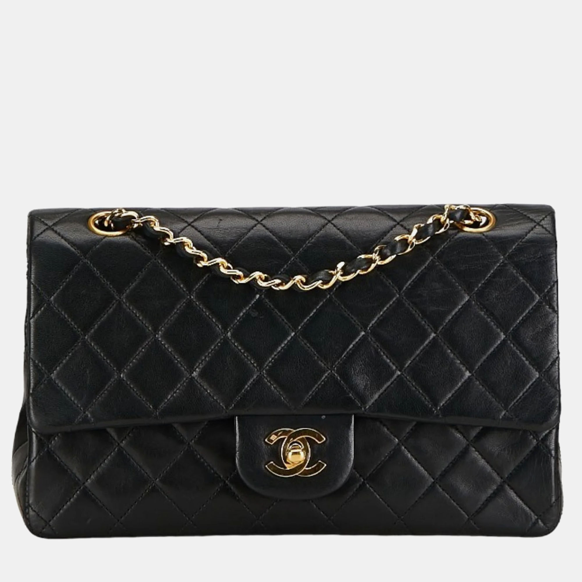 

Chanel Black Leather  Classic Double Flap Shoulder Bag