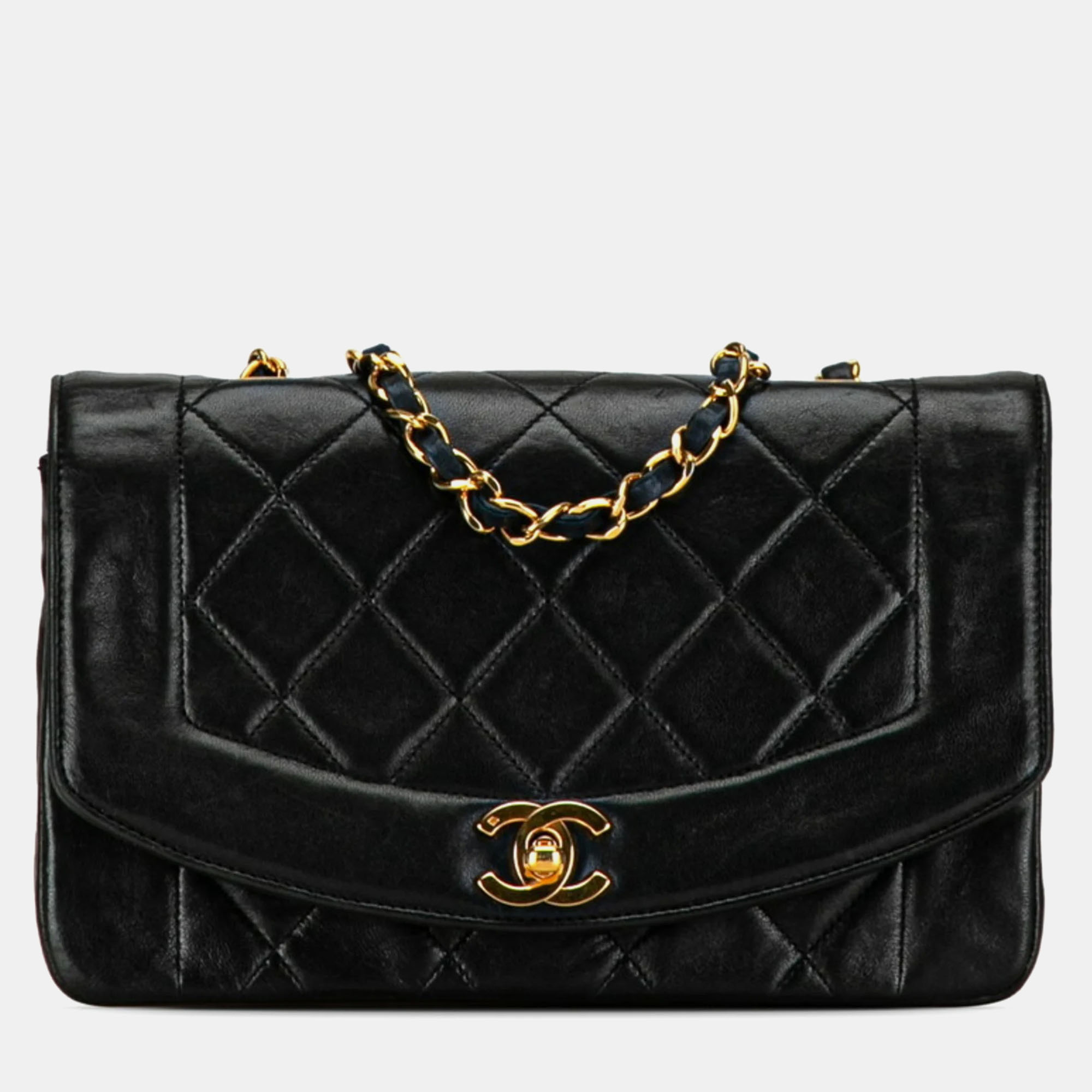 

Chanel Black Quilted Lambskin Small Vintage Diana Flap Bag