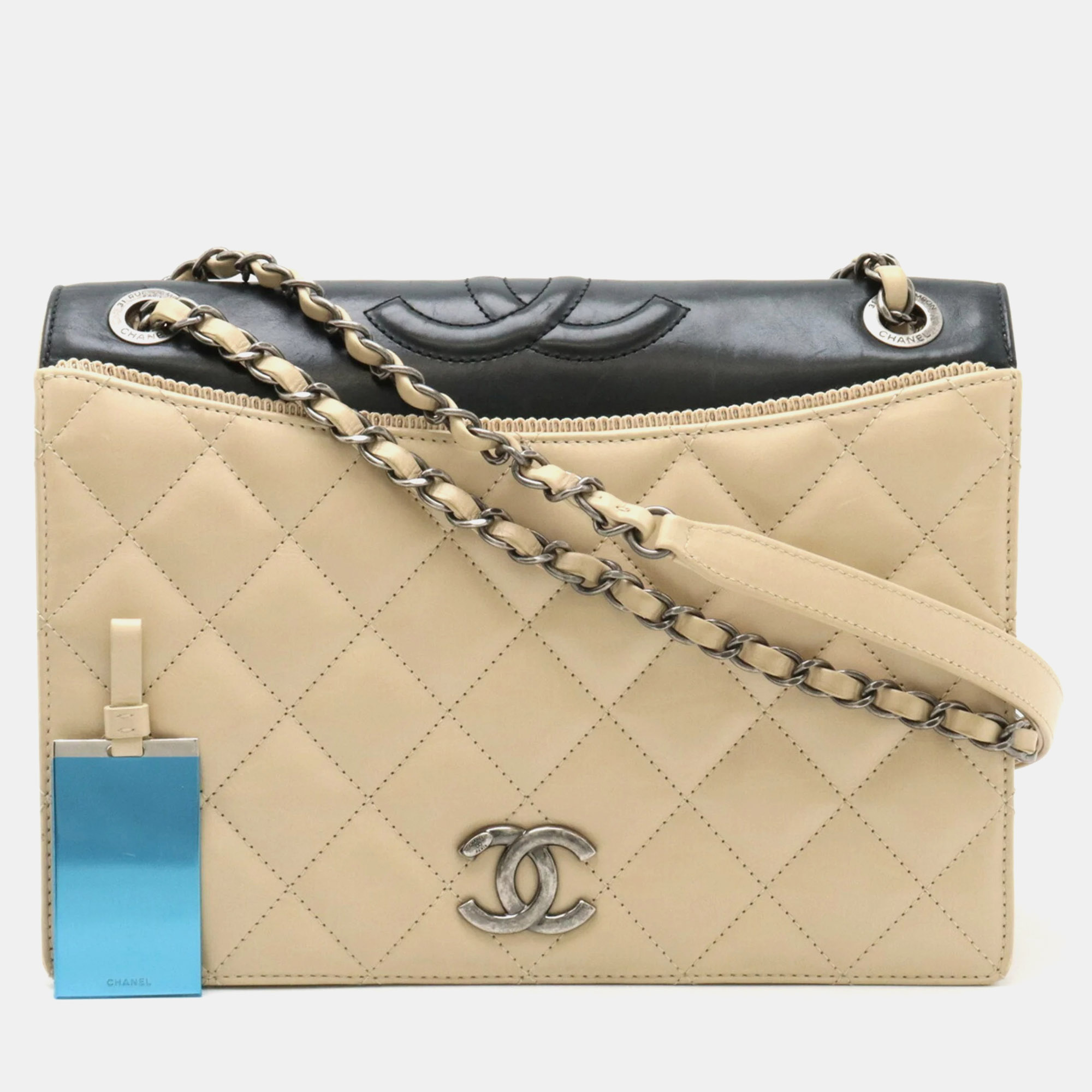 

Chanel Beige/Black Leather Small Ballerine Shoulder Bag