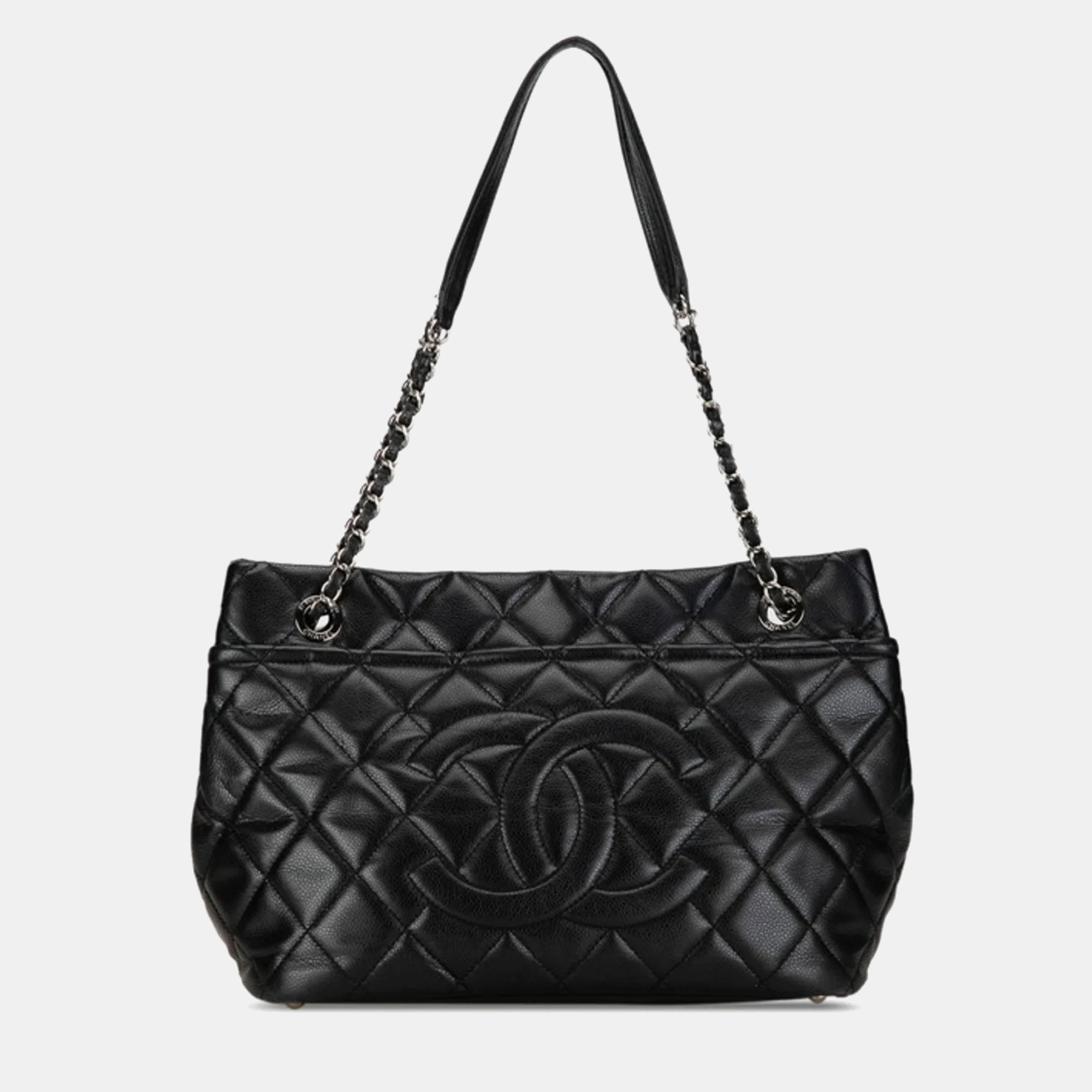 

Chanel Black CC Caviar Timeless Soft Tote Bag