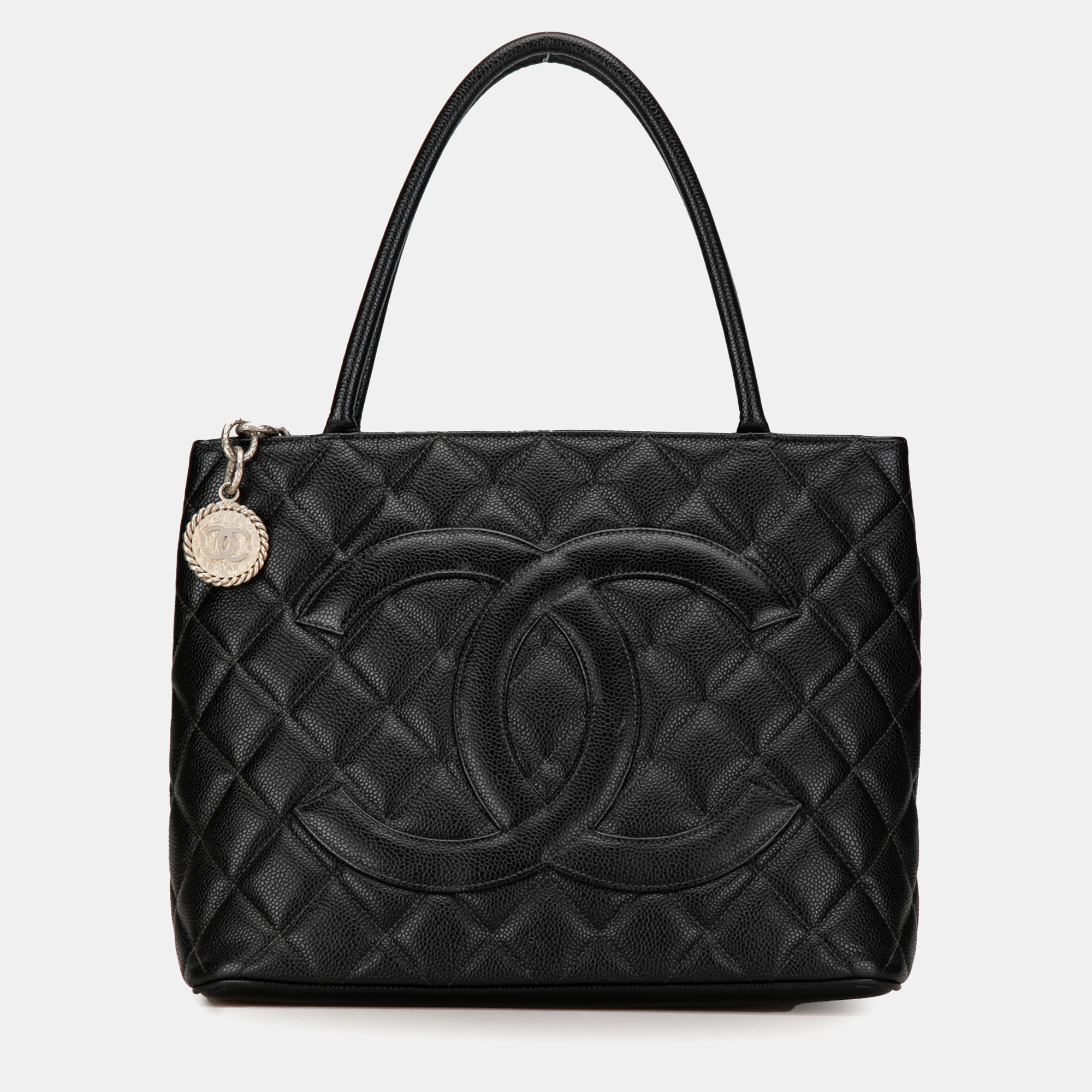 

Chanel Caviar Medallion Tote, Black